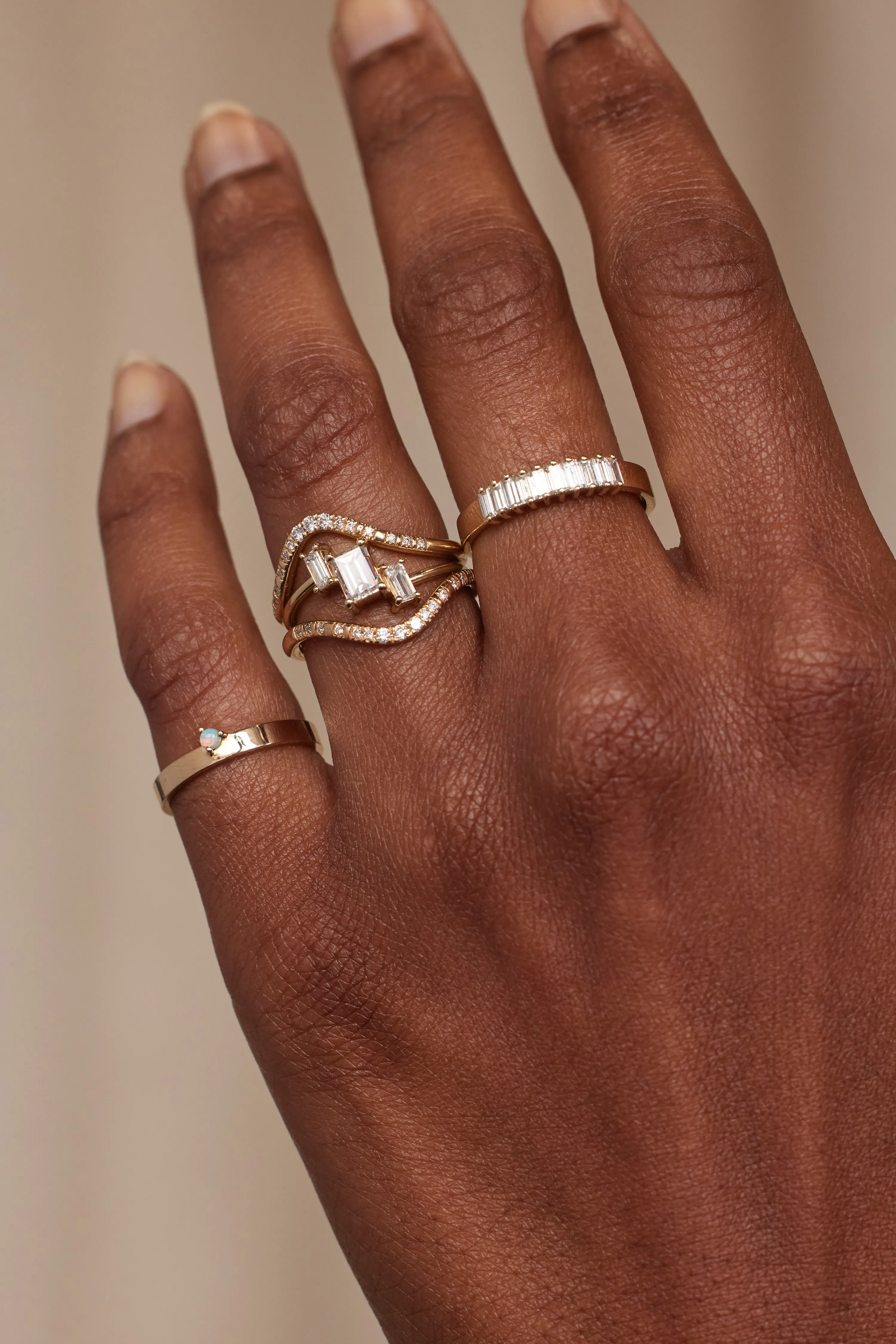 One of a Kind Baguette Cut Diamond Mosaic Ring No. 27 sold by WWAKE product image thumbnail 2