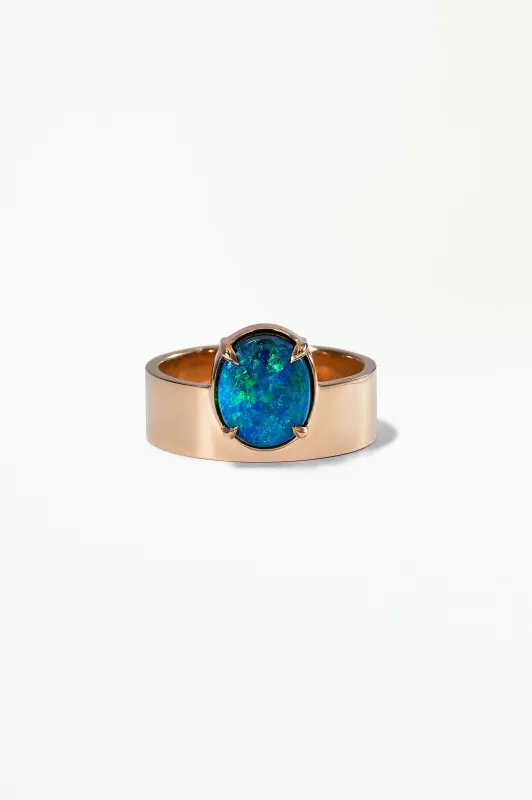 One of a Kind Black Opal Monolith Ring No. 13 made by WWAKE
