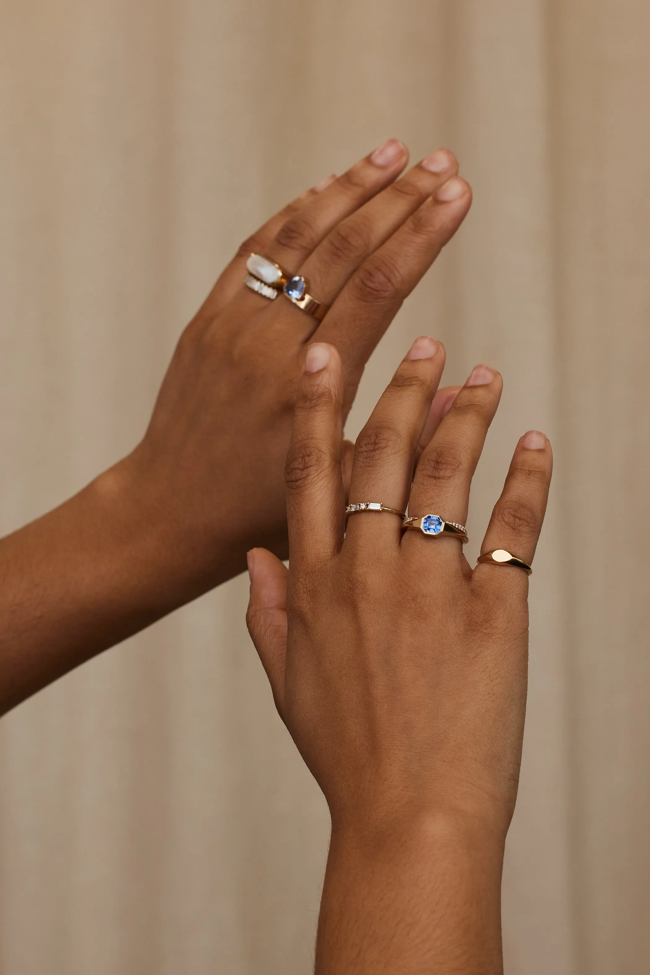 One of a Kind Asscher Cut Sapphire Signet Ring No. 42 sold by WWAKE product image thumbnail 5