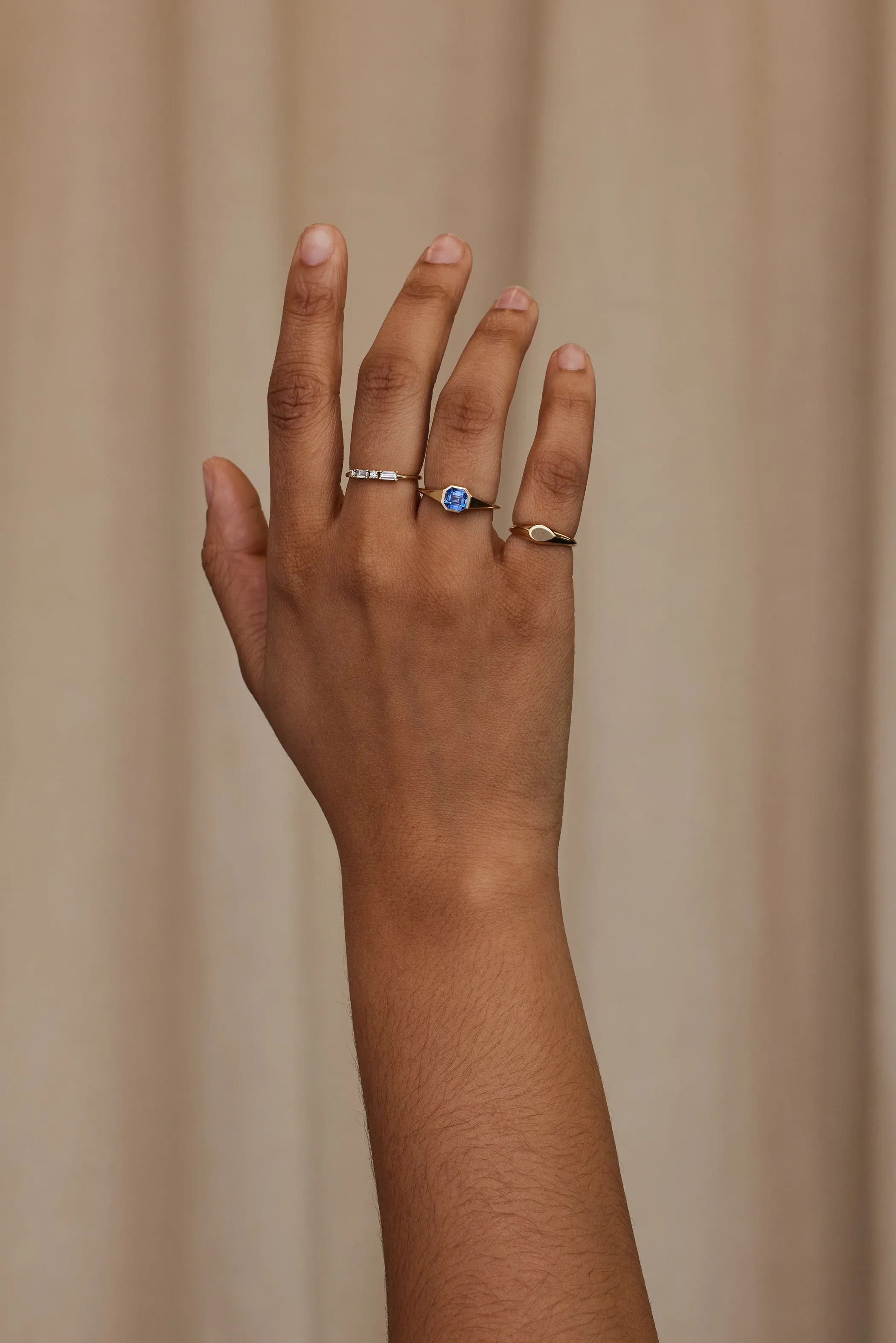 One of a Kind Asscher Cut Sapphire Signet Ring No. 42 sold by WWAKE product image thumbnail 4