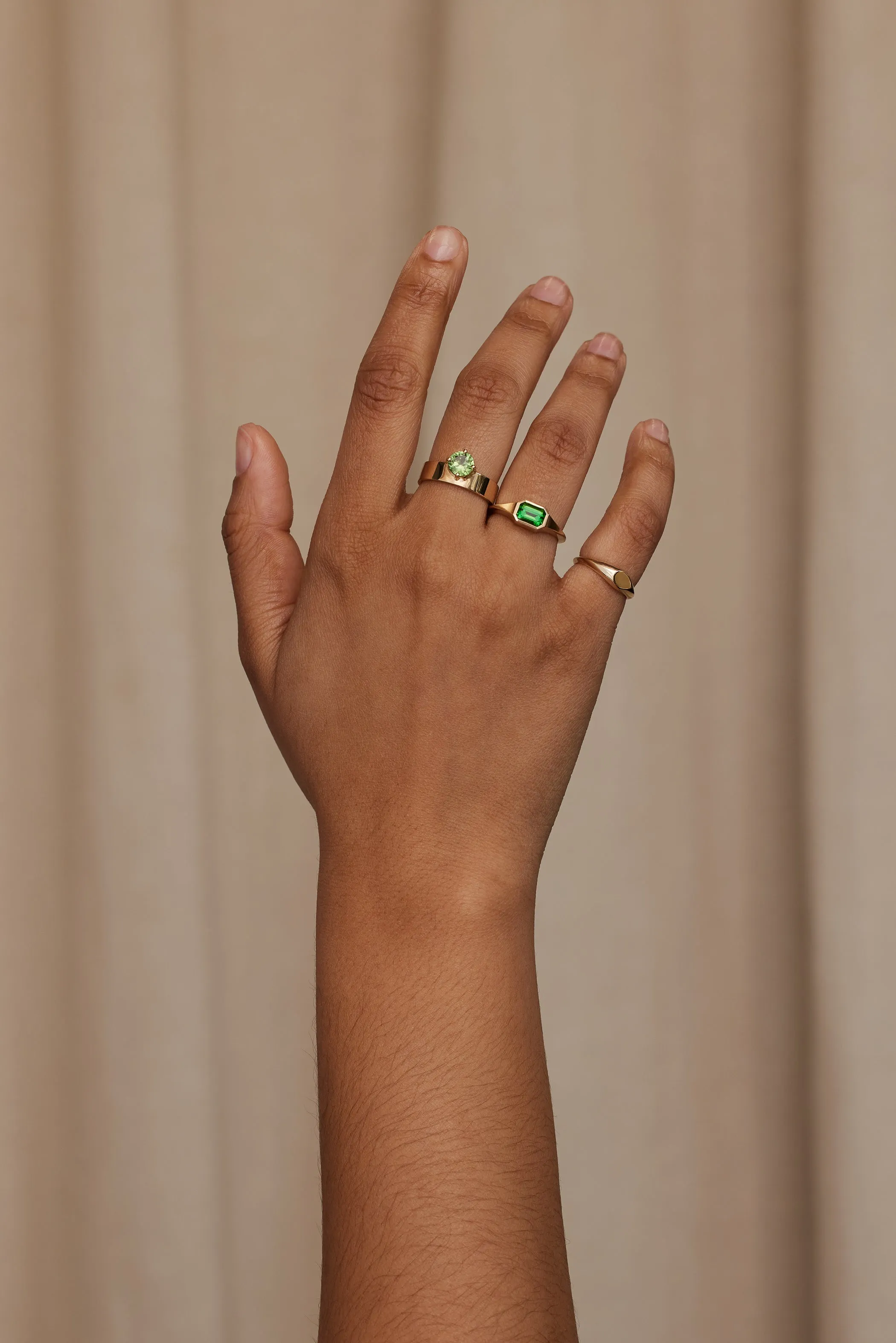 One of a Kind Emerald Cut Green Tourmaline Signet Ring No. 47 sold by WWAKE product image thumbnail 5