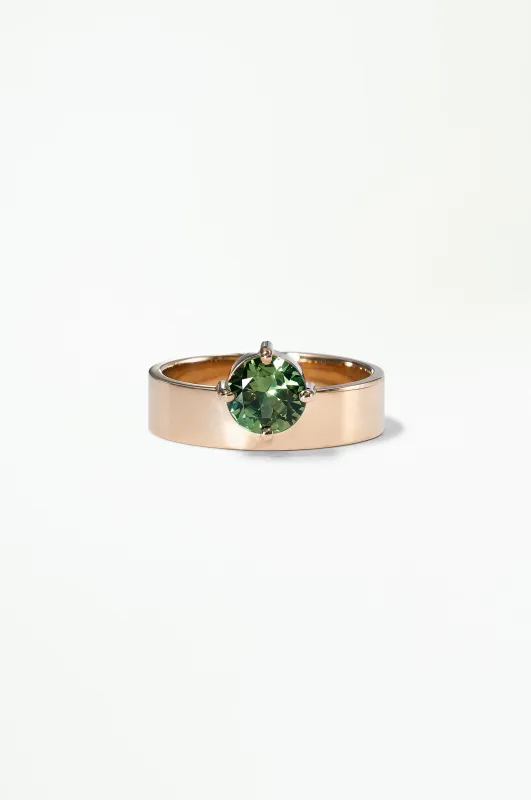 One of a Kind Round Brilliant Cut Sapphire Monolith Ring No. 18 made by WWAKE