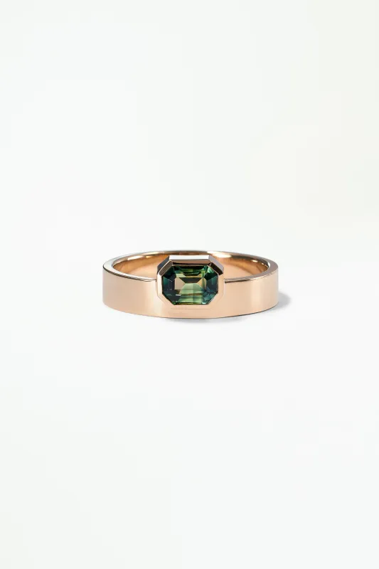 One of a Kind Emerald Cut Sapphire Monolith Ring No. 17 made by WWAKE