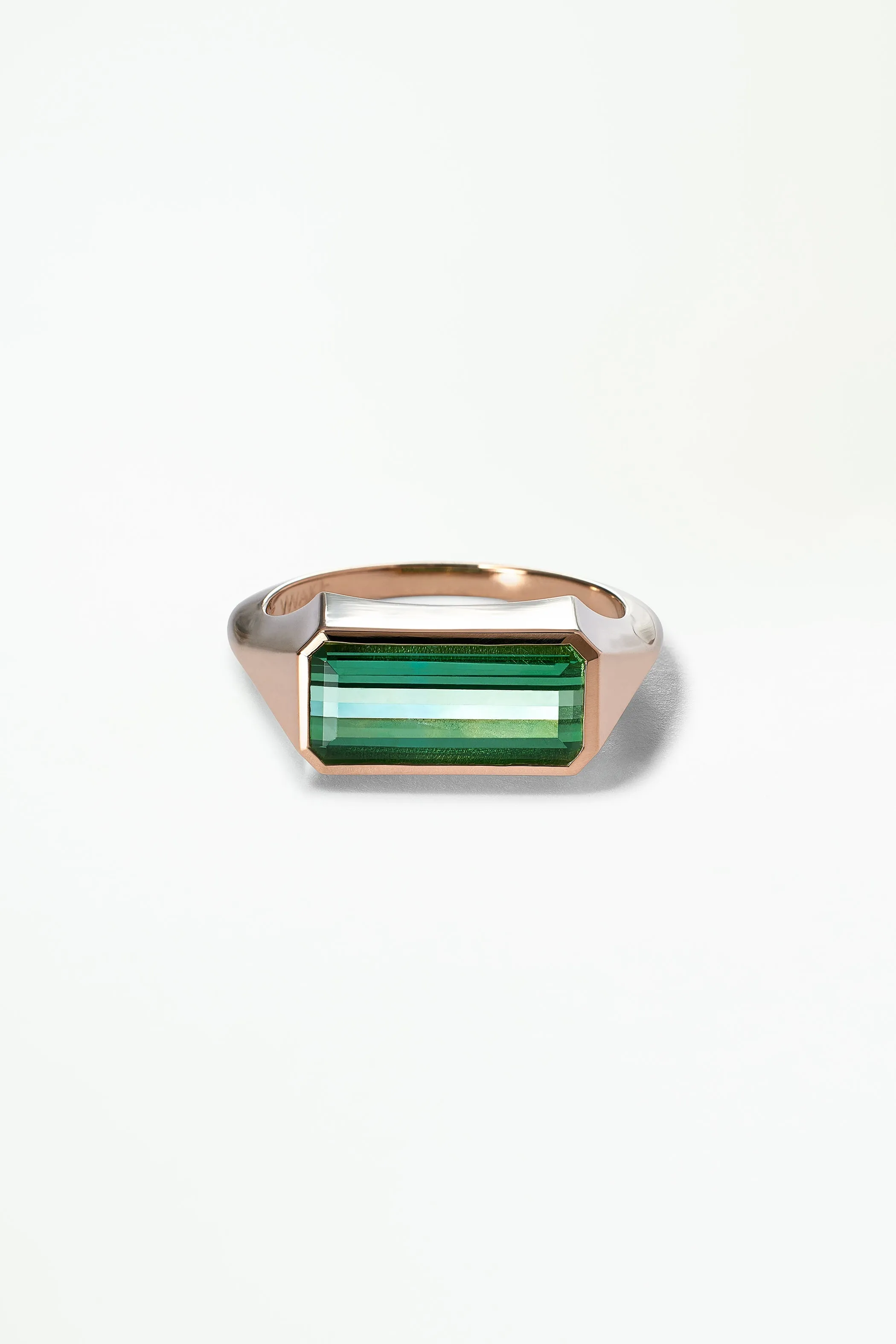 One of a Kind Emerald Cut Green Tourmaline Signet Ring No. 46 sold by WWAKE