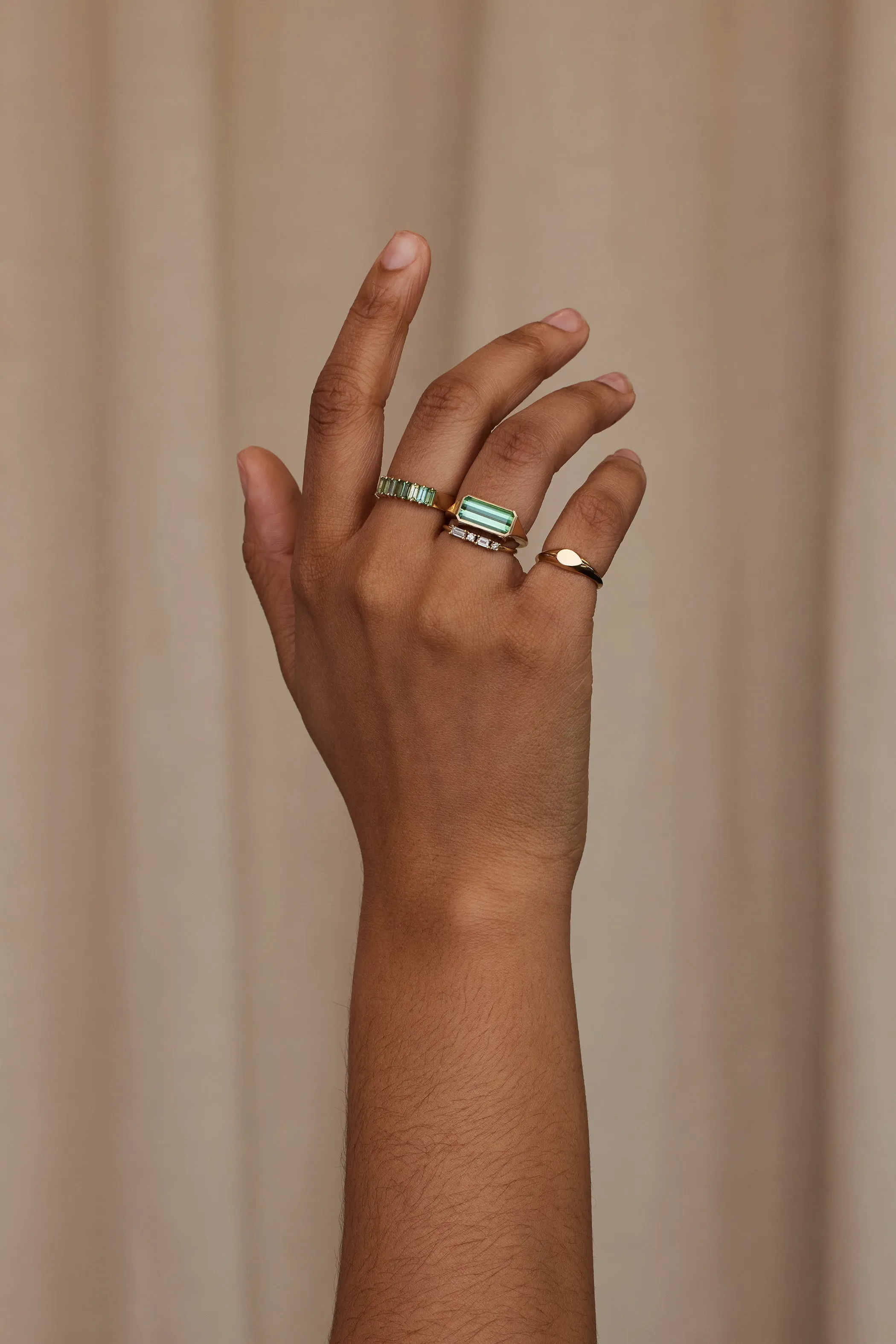 One of a Kind Emerald Cut Green Tourmaline Signet Ring No. 46 sold by WWAKE product image thumbnail 4