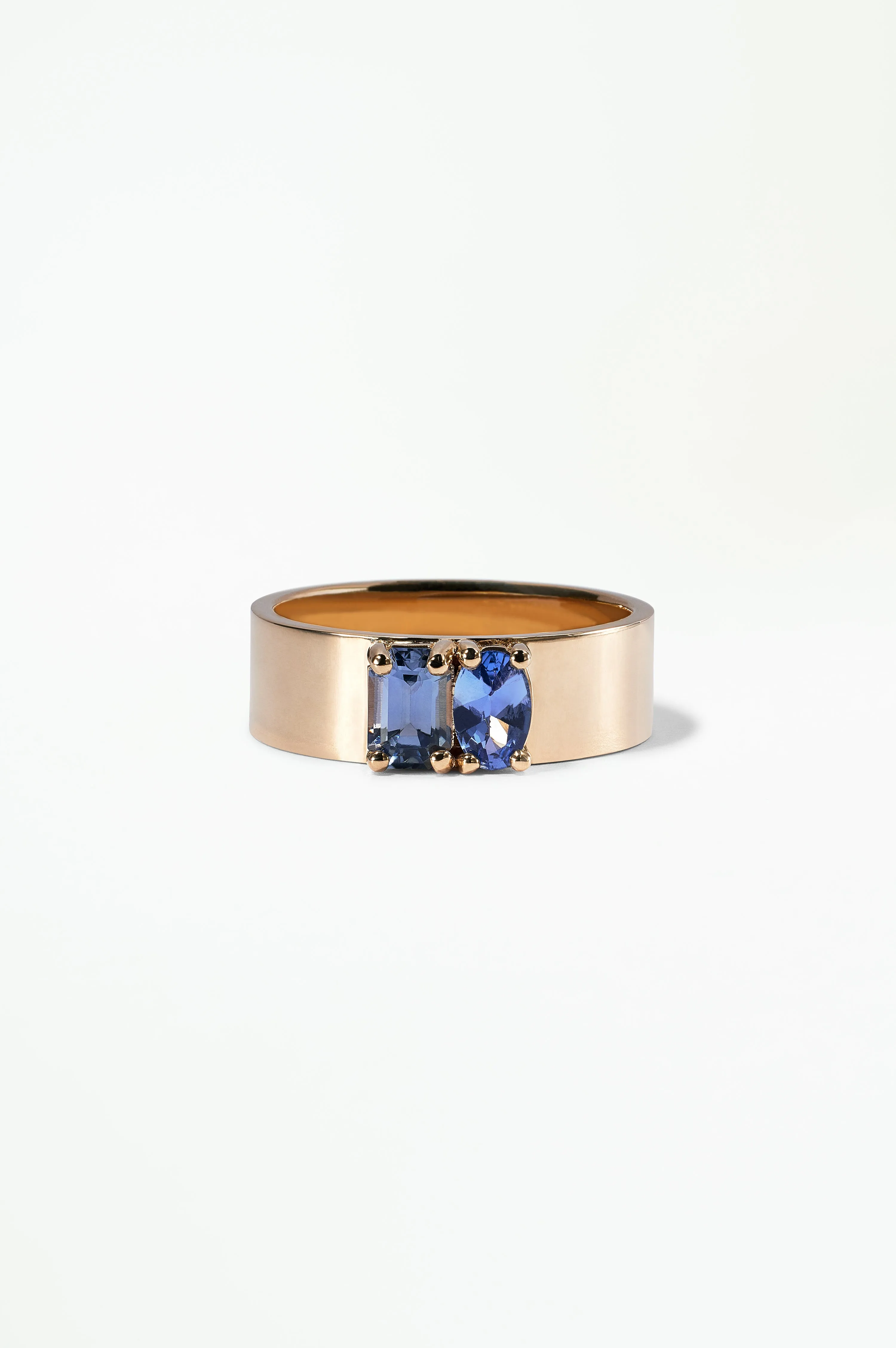 One of a Kind Emerald and Brilliant Cut Sapphire Menhir Ring No. 16 sold by WWAKE product image thumbnail 2