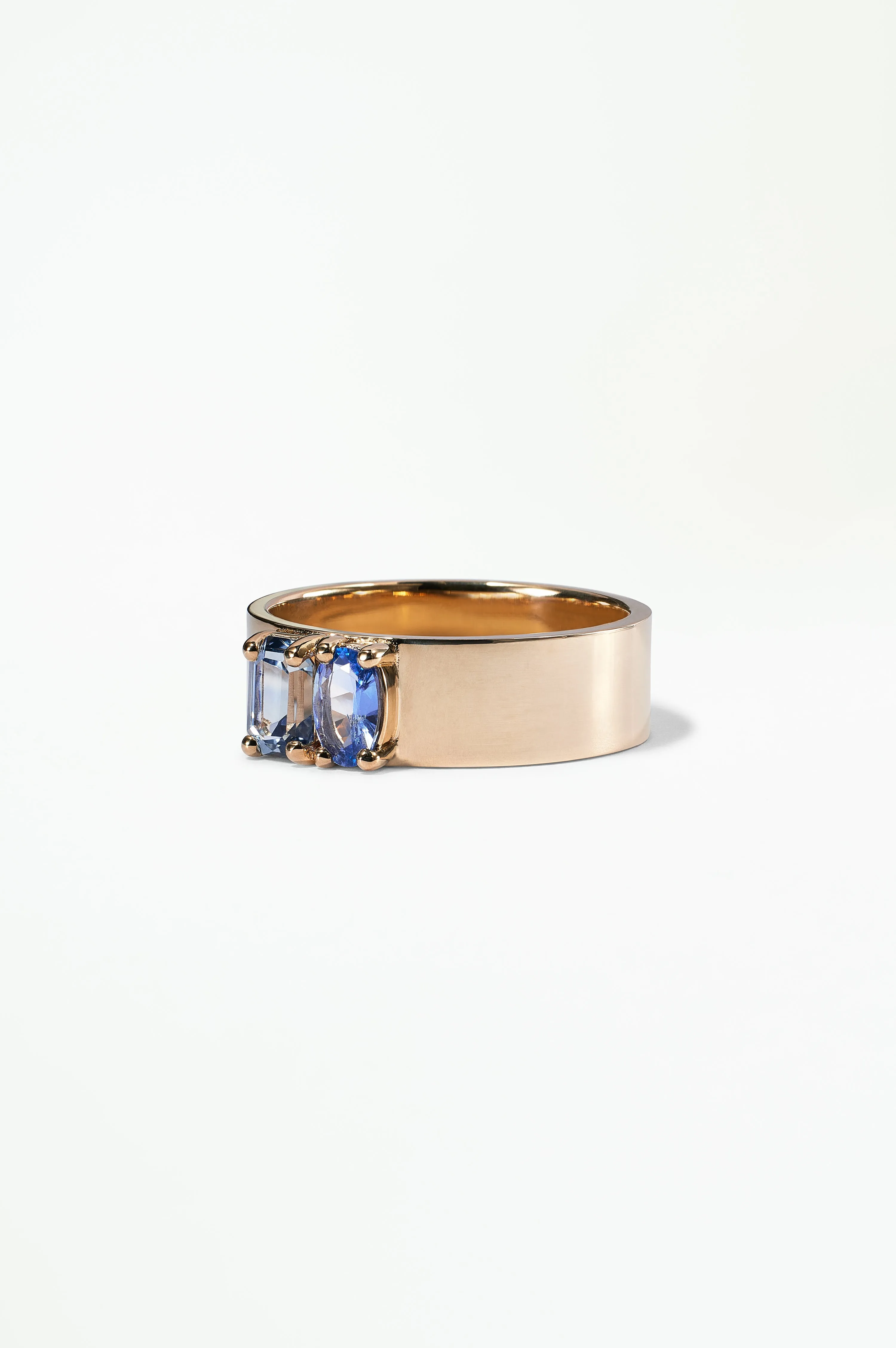 One of a Kind Emerald and Brilliant Cut Sapphire Menhir Ring No. 16 sold by WWAKE product image thumbnail 4