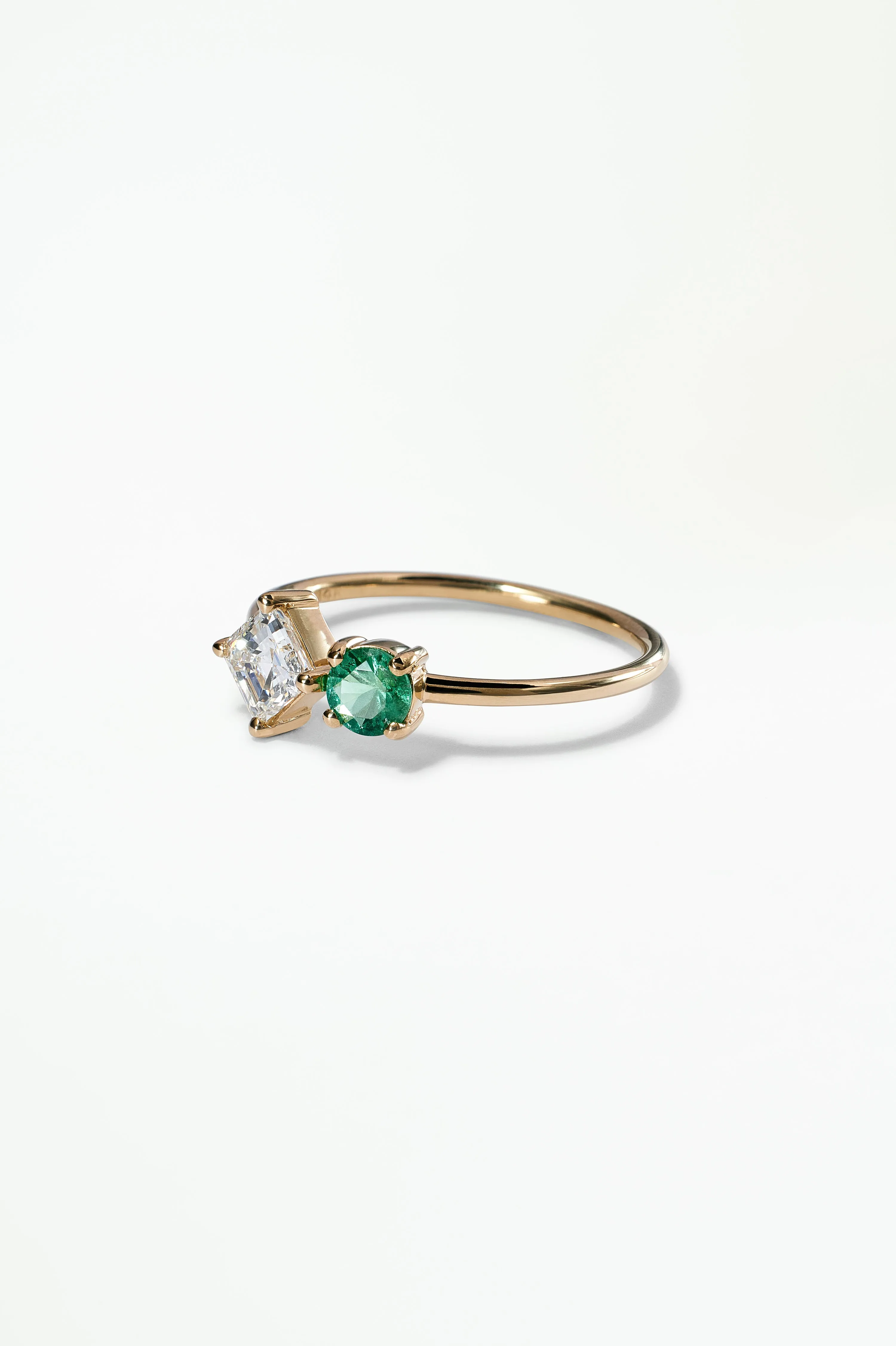 One of a Kind Diamond and Emerald Mosaic Ring No. 46 sold by WWAKE product image thumbnail 3
