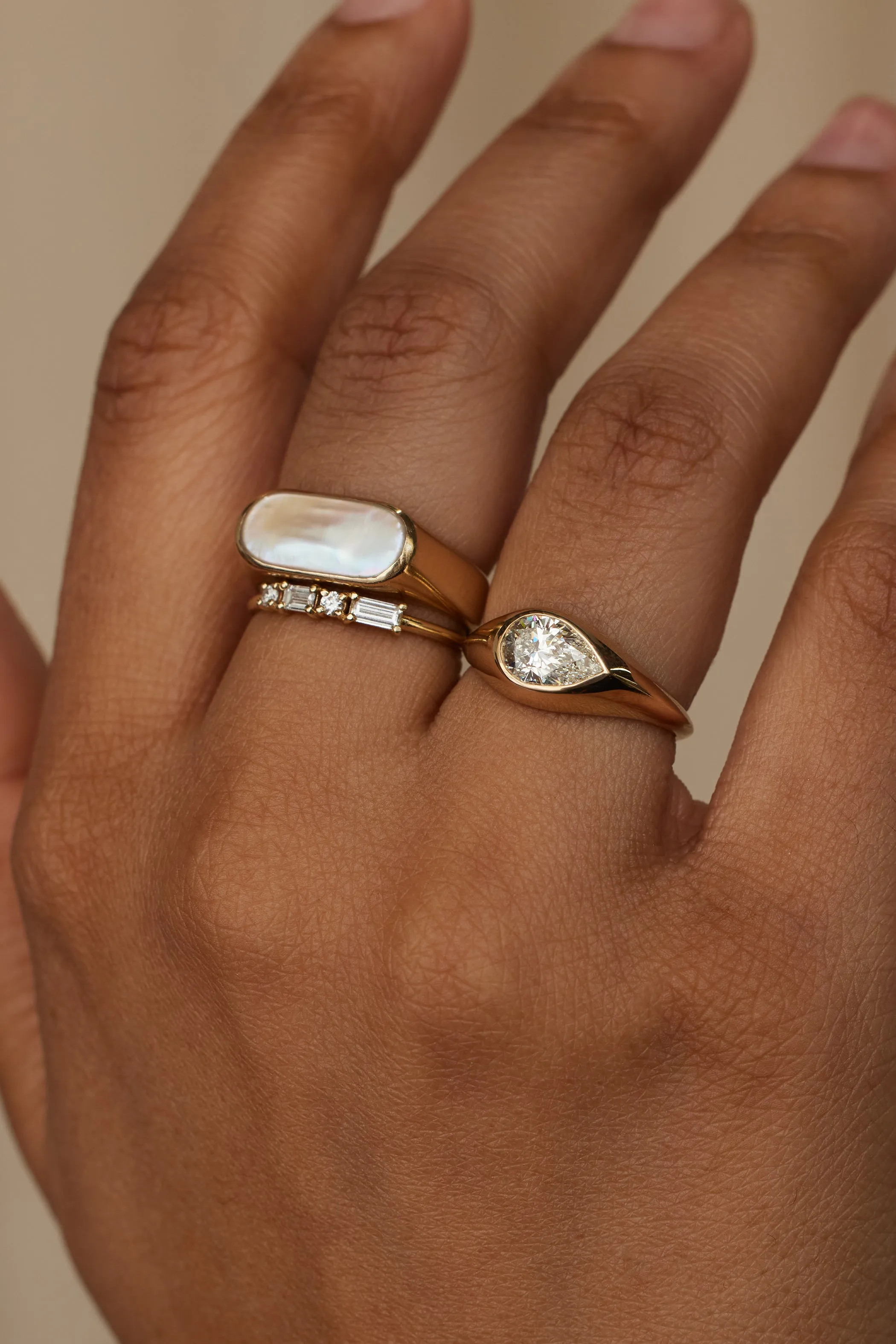 One of a Kind Pear Brilliant Cut Diamond Signet No. 36 sold by WWAKE product image thumbnail 2