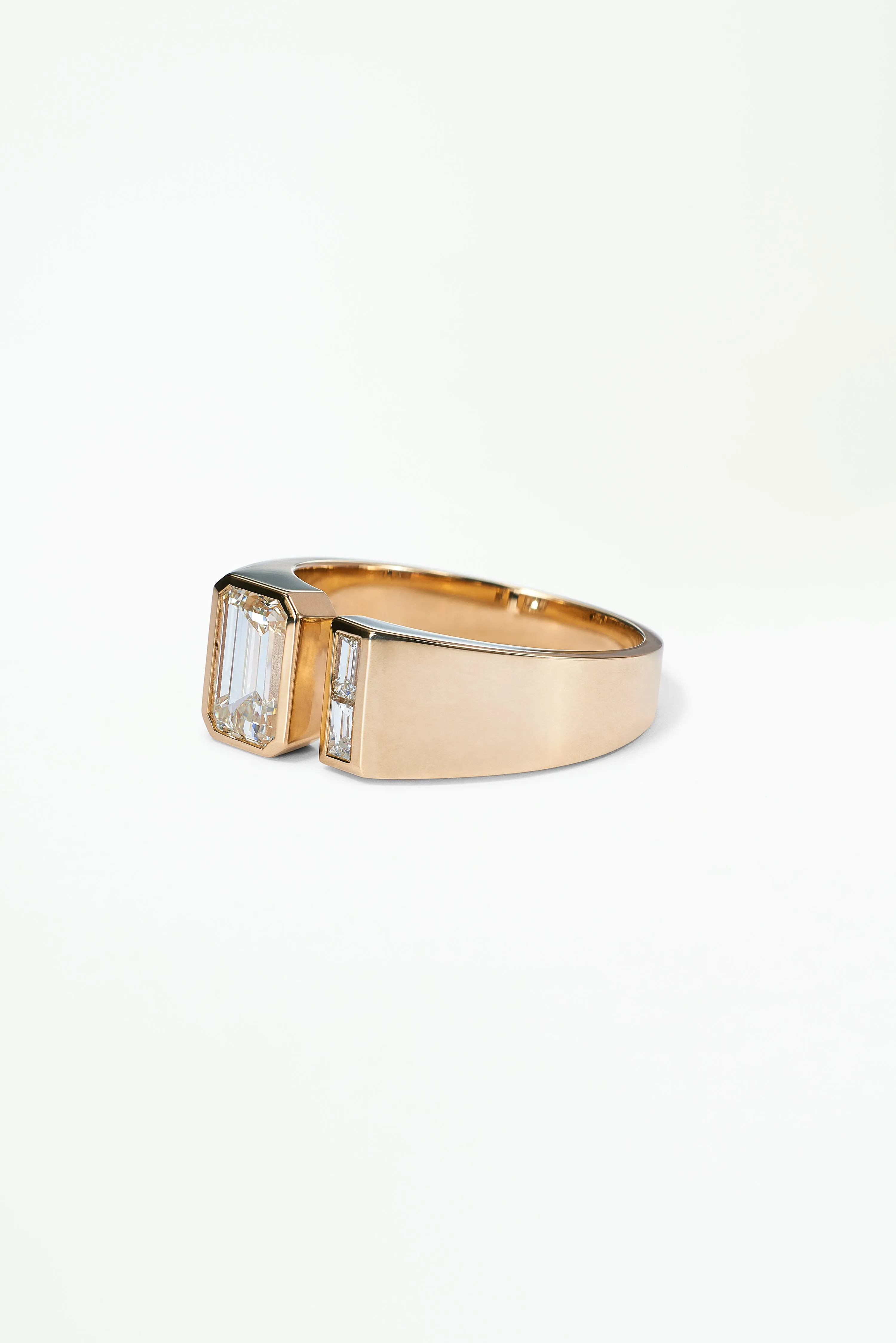 One of a Kind Emerald Cut Diamond Dyad Signet Ring No. 9 sold by WWAKE product image thumbnail 3