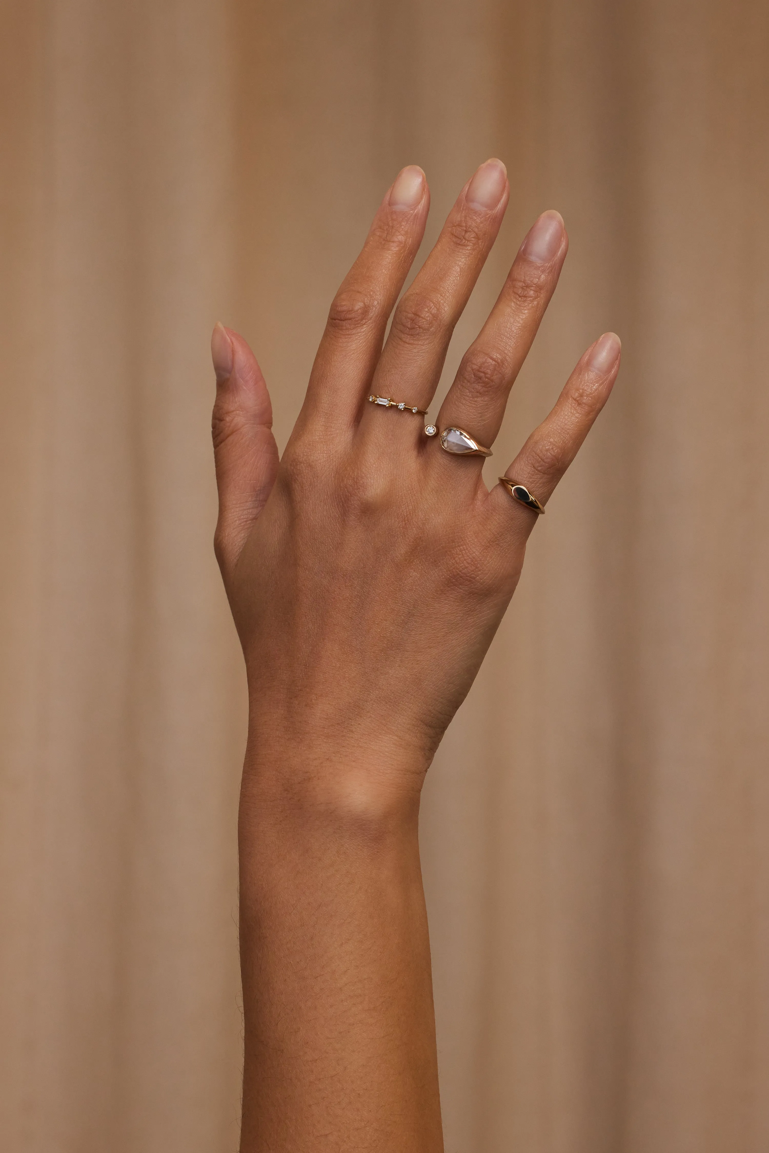 One of a Kind Pear Rose Cut Diamond Dyad Signet Ring No. 8 sold by WWAKE product image thumbnail 4