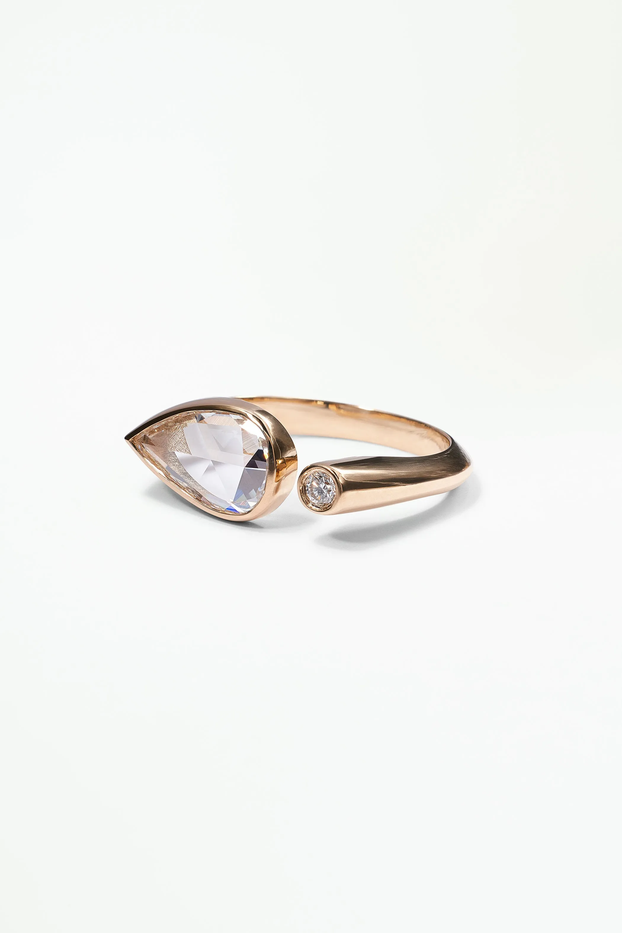 One of a Kind Pear Rose Cut Diamond Dyad Signet Ring No. 8 sold by WWAKE product image thumbnail 3