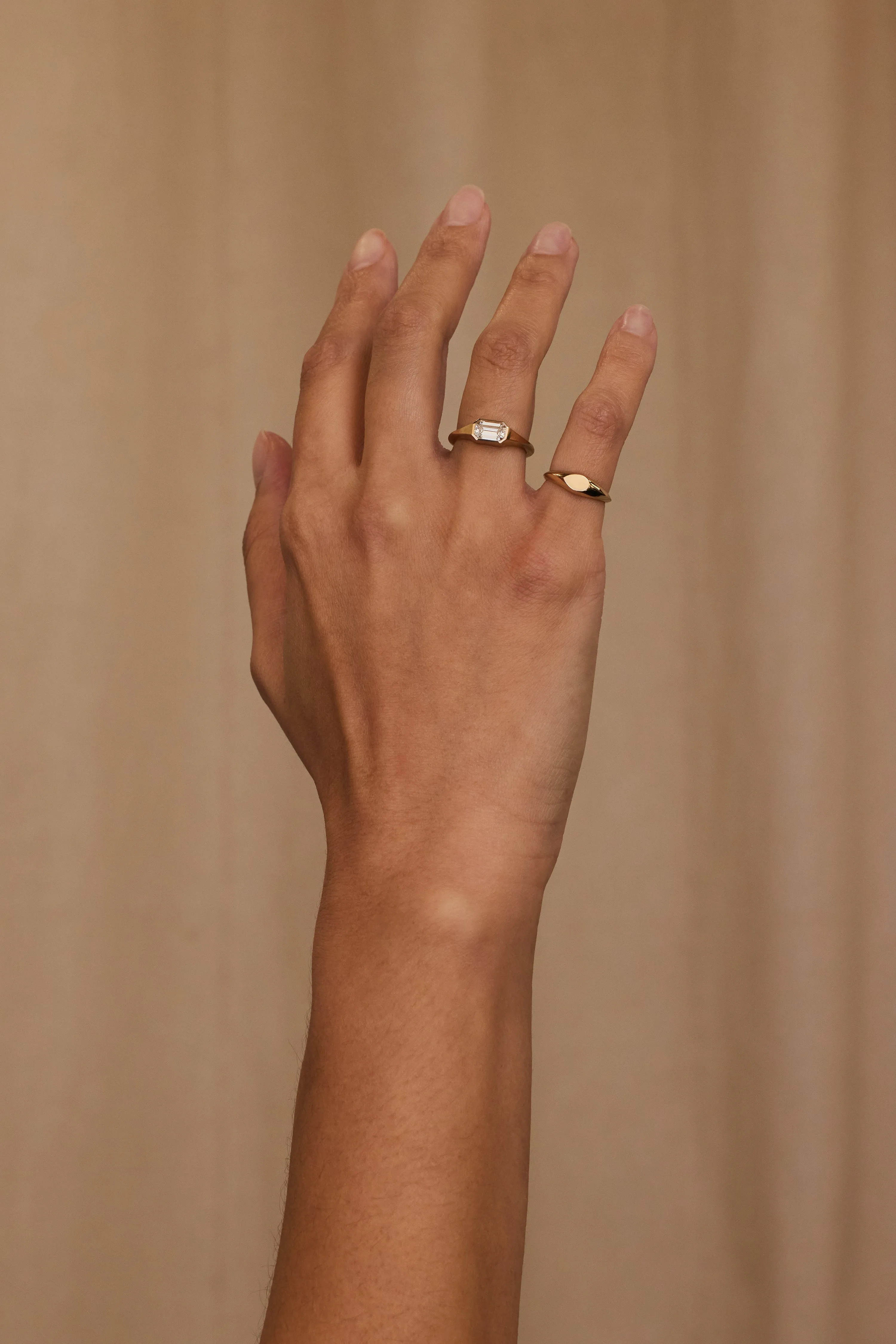 One of a Kind Emerald Cut Diamond Signet Ring No. 37 sold by WWAKE product image thumbnail 4