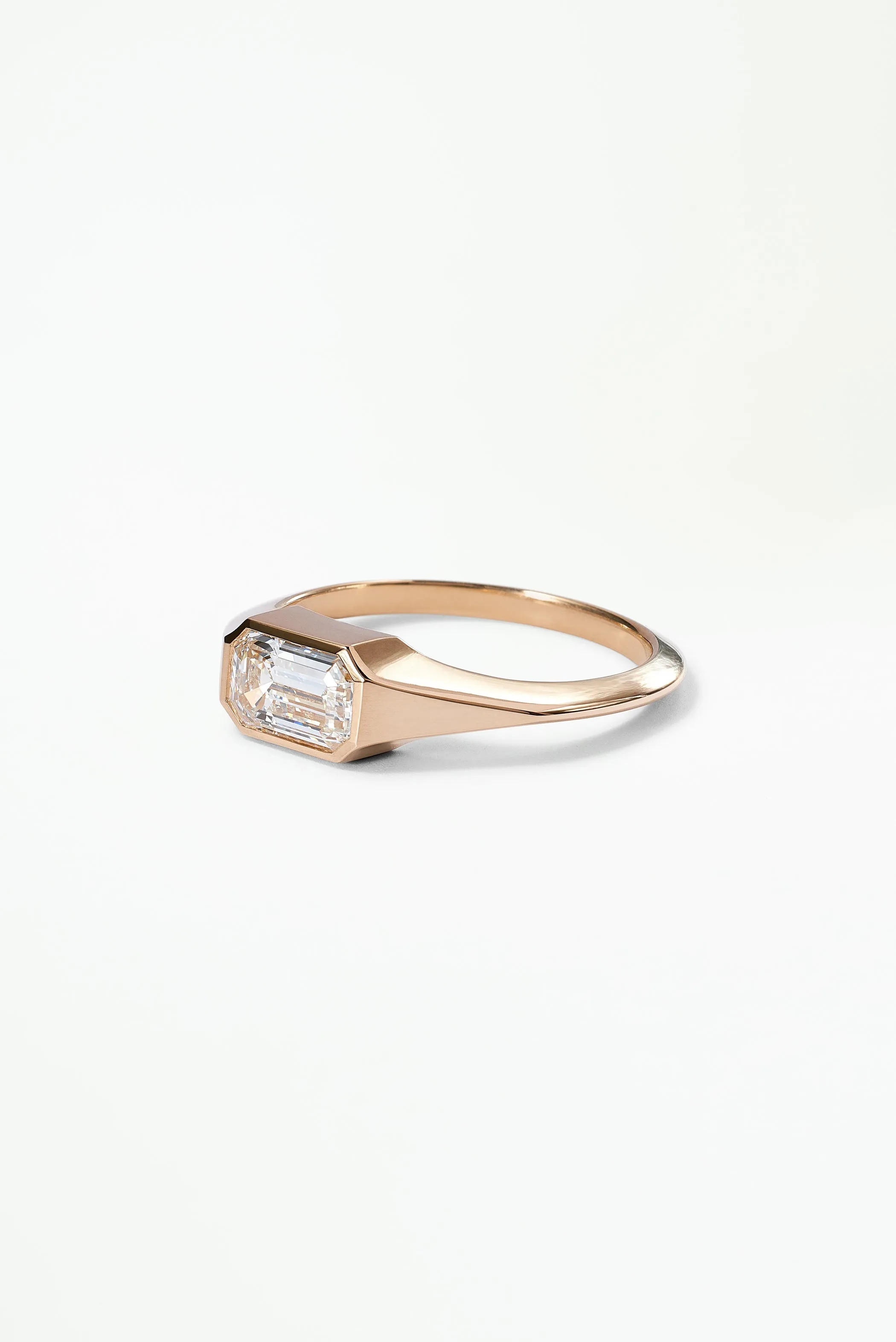One of a Kind Emerald Cut Diamond Signet Ring No. 37 sold by WWAKE product image thumbnail 3