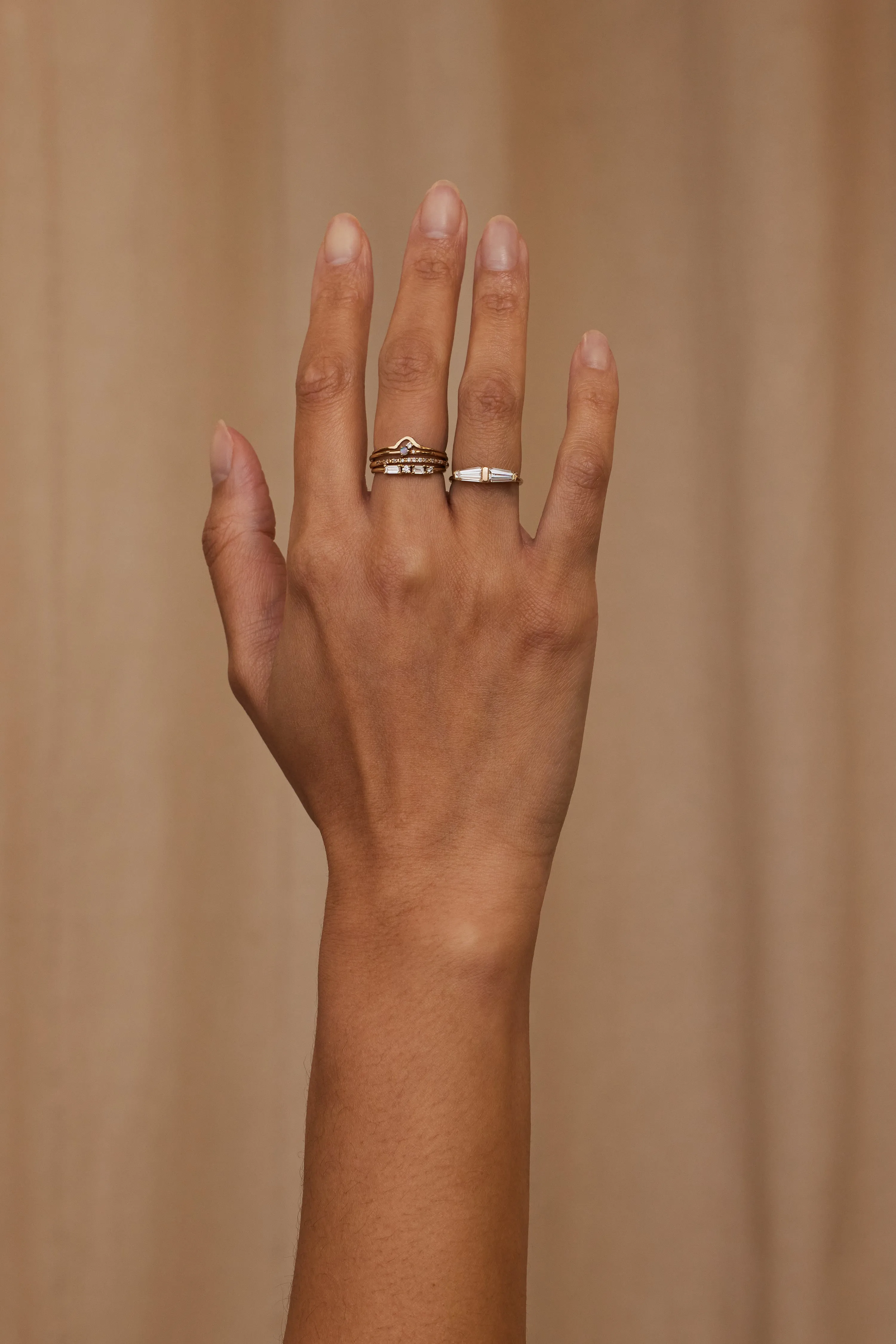 One of a Kind Tapered Baguette Cut Diamond Mosaic Ring No. 41 sold by WWAKE product image thumbnail 4