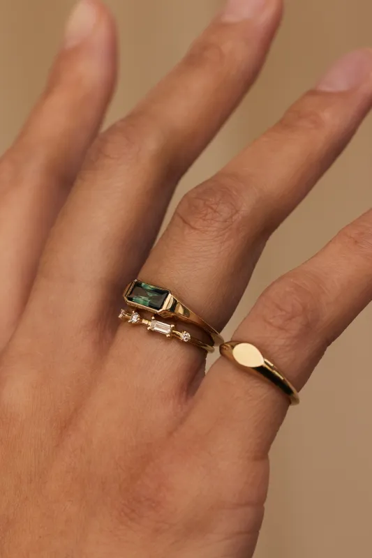 One of a Kind Radiant Cut Sapphire Signet Ring No. 29 made by WWAKE