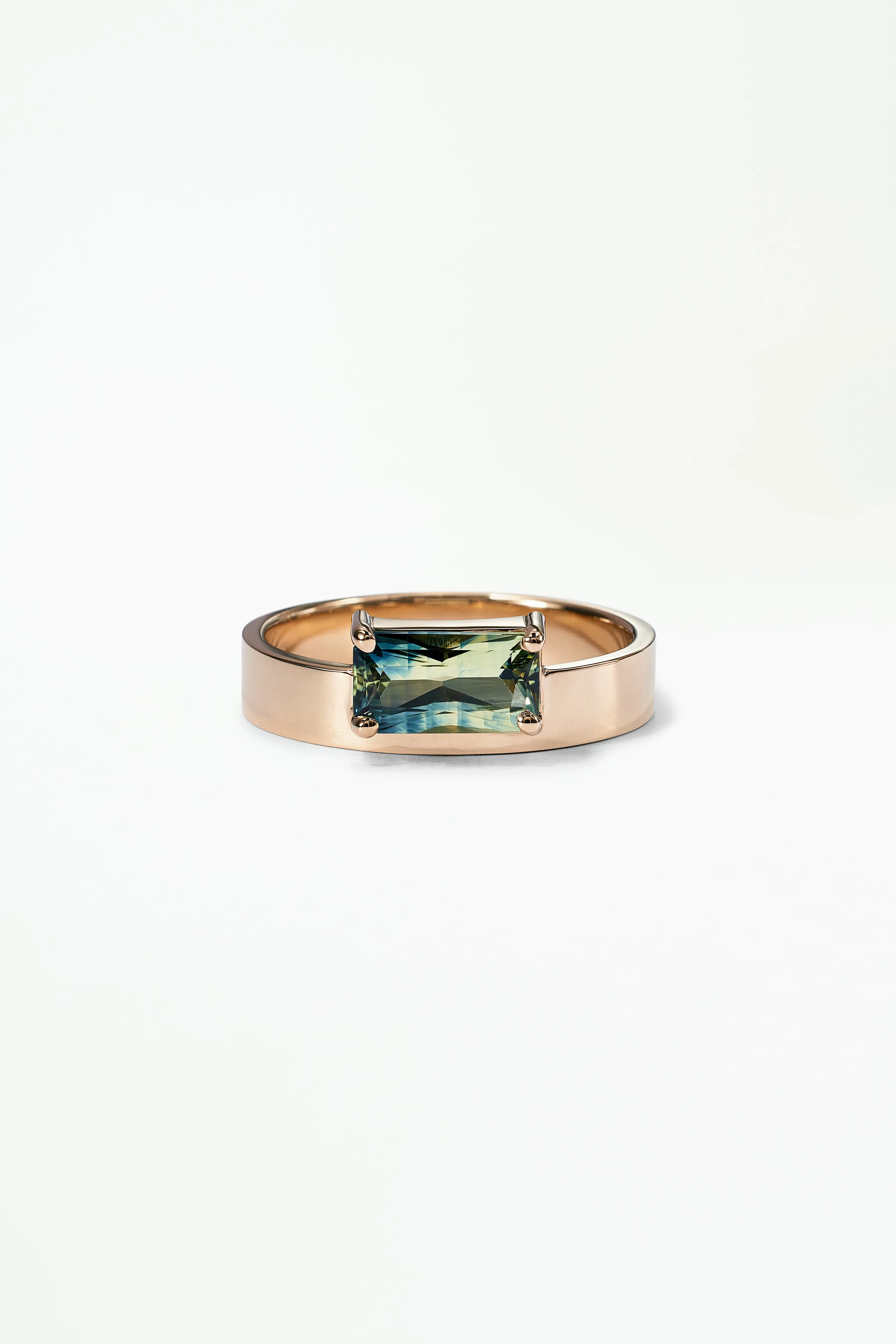 One of a Kind Radiant Cut Sapphire Monolith Ring No. 5 sold by WWAKE
