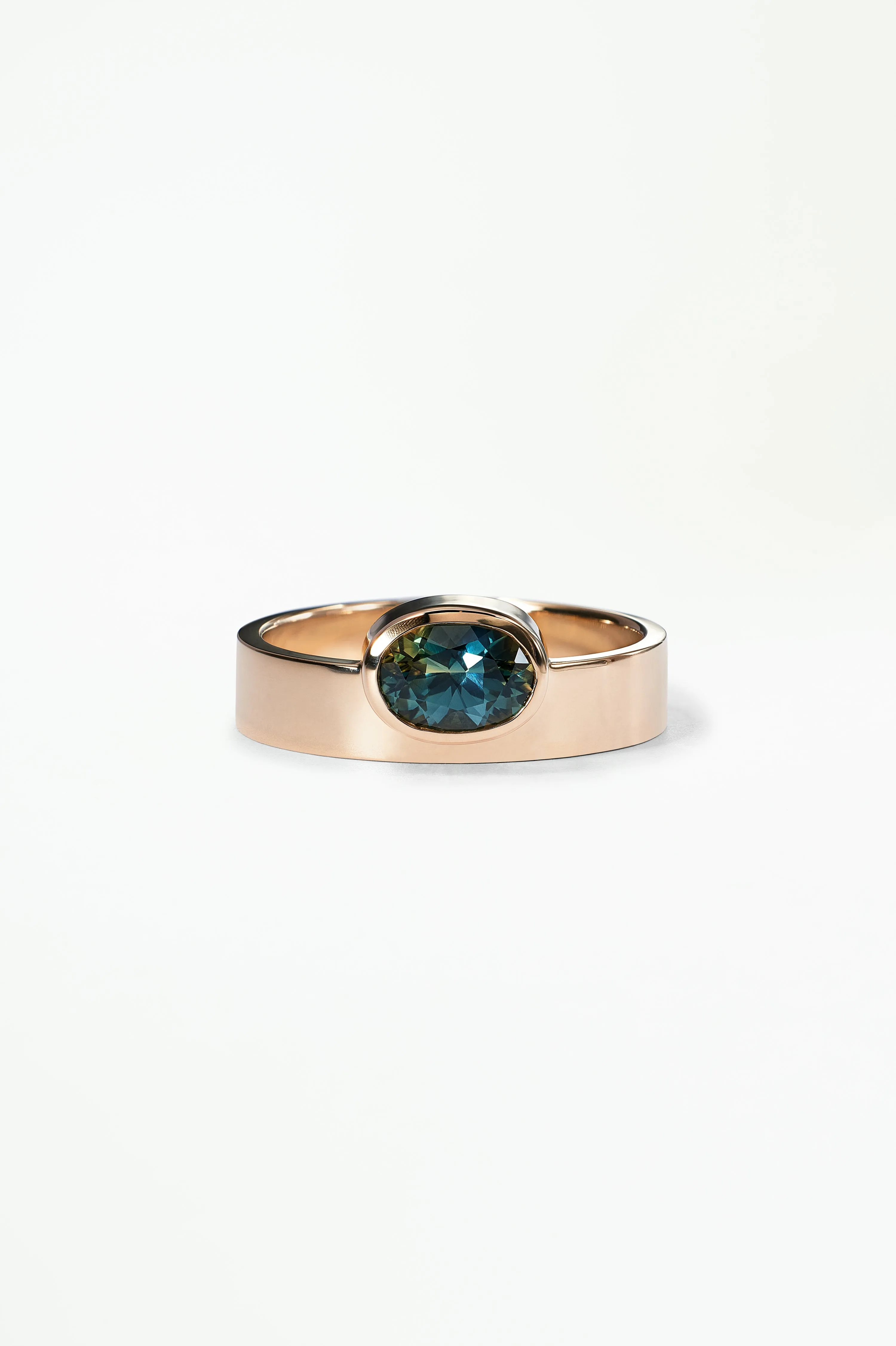 One of a Kind Oval Brilliant Cut Sapphire Monolith Ring No. 4 sold by WWAKE