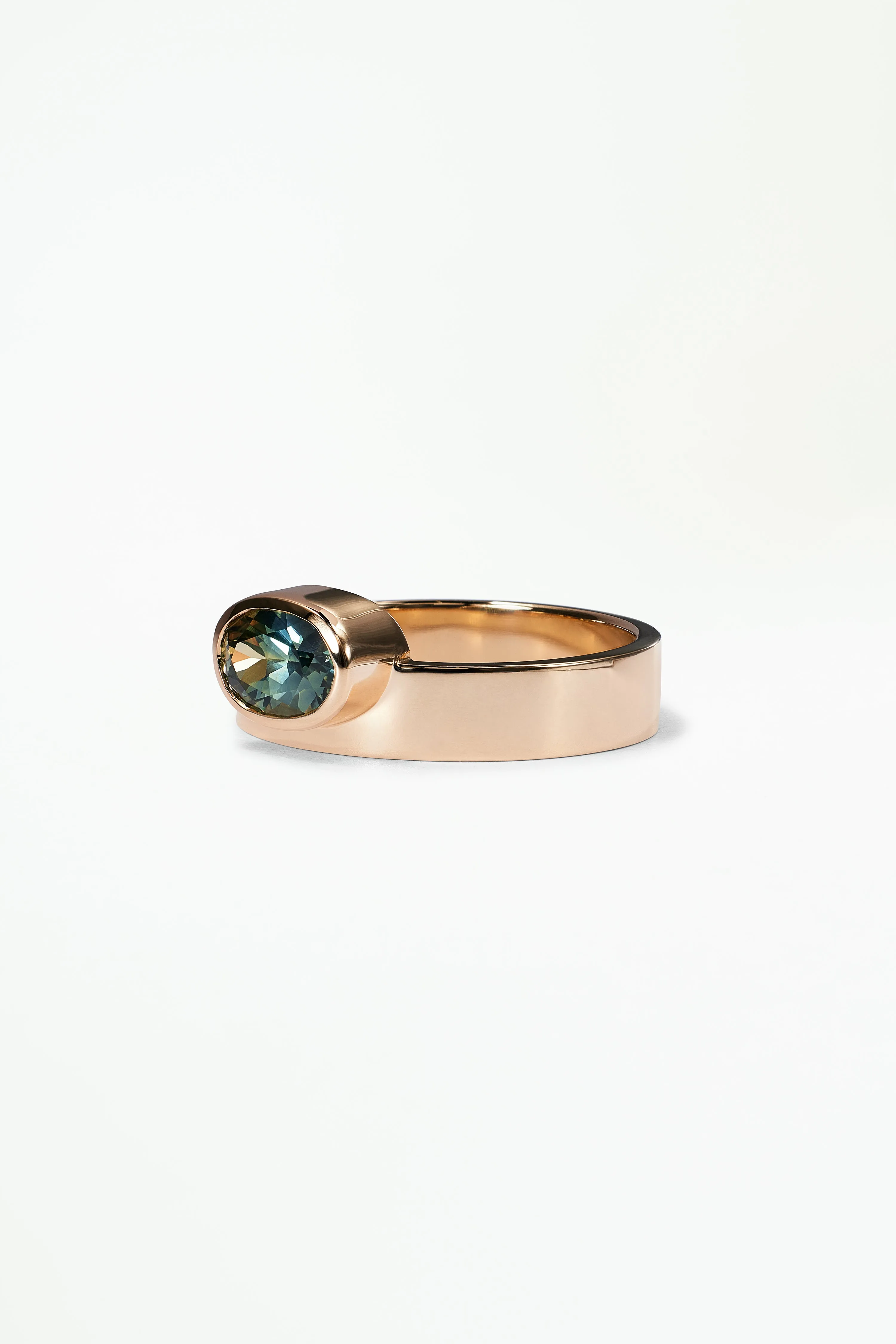 One of a Kind Oval Brilliant Cut Sapphire Monolith Ring No. 4 sold by WWAKE product image thumbnail 3