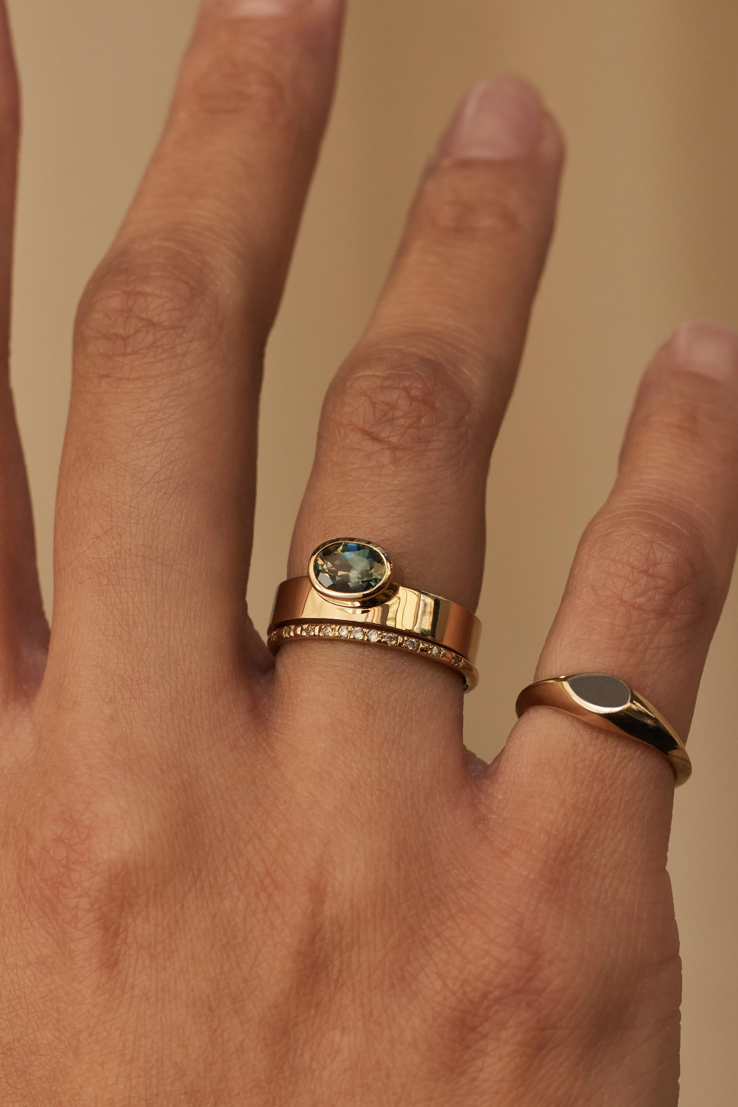 One of a Kind Oval Brilliant Cut Sapphire Monolith Ring No. 4 sold by WWAKE product image thumbnail 2