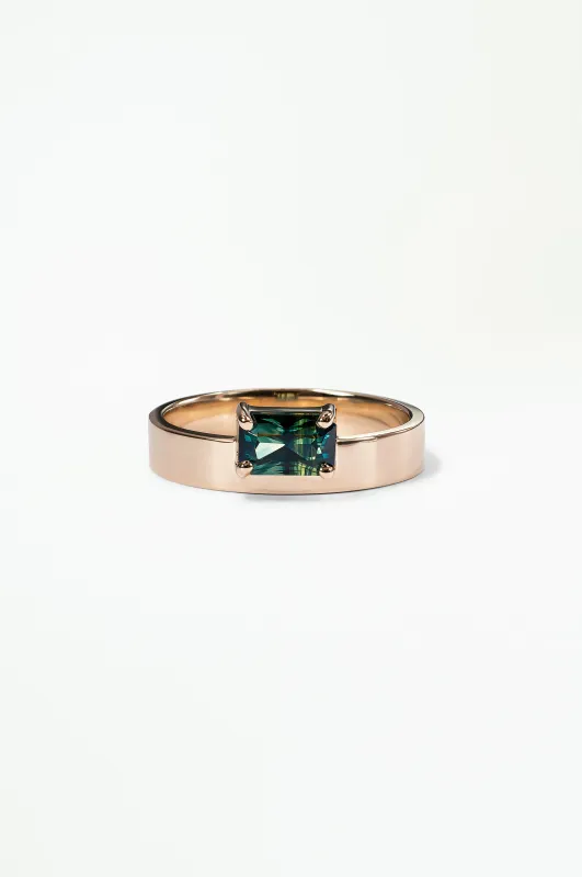 One of a Kind Emerald Cut Sapphire Monolith Ring No. 2 made by WWAKE