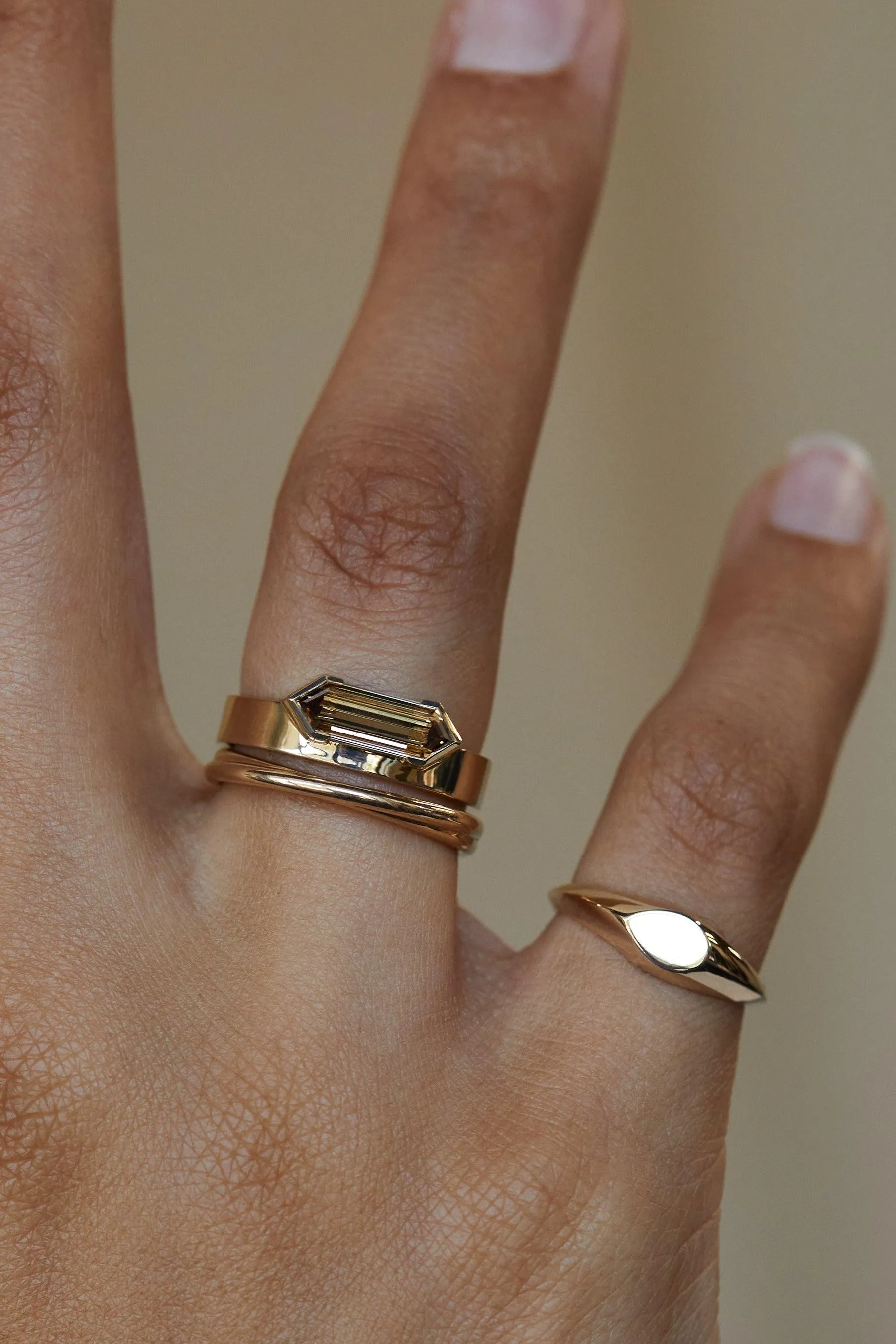 One of a Kind Elongated Hex Champagne Diamond Monolith sold by WWAKE product image thumbnail 2