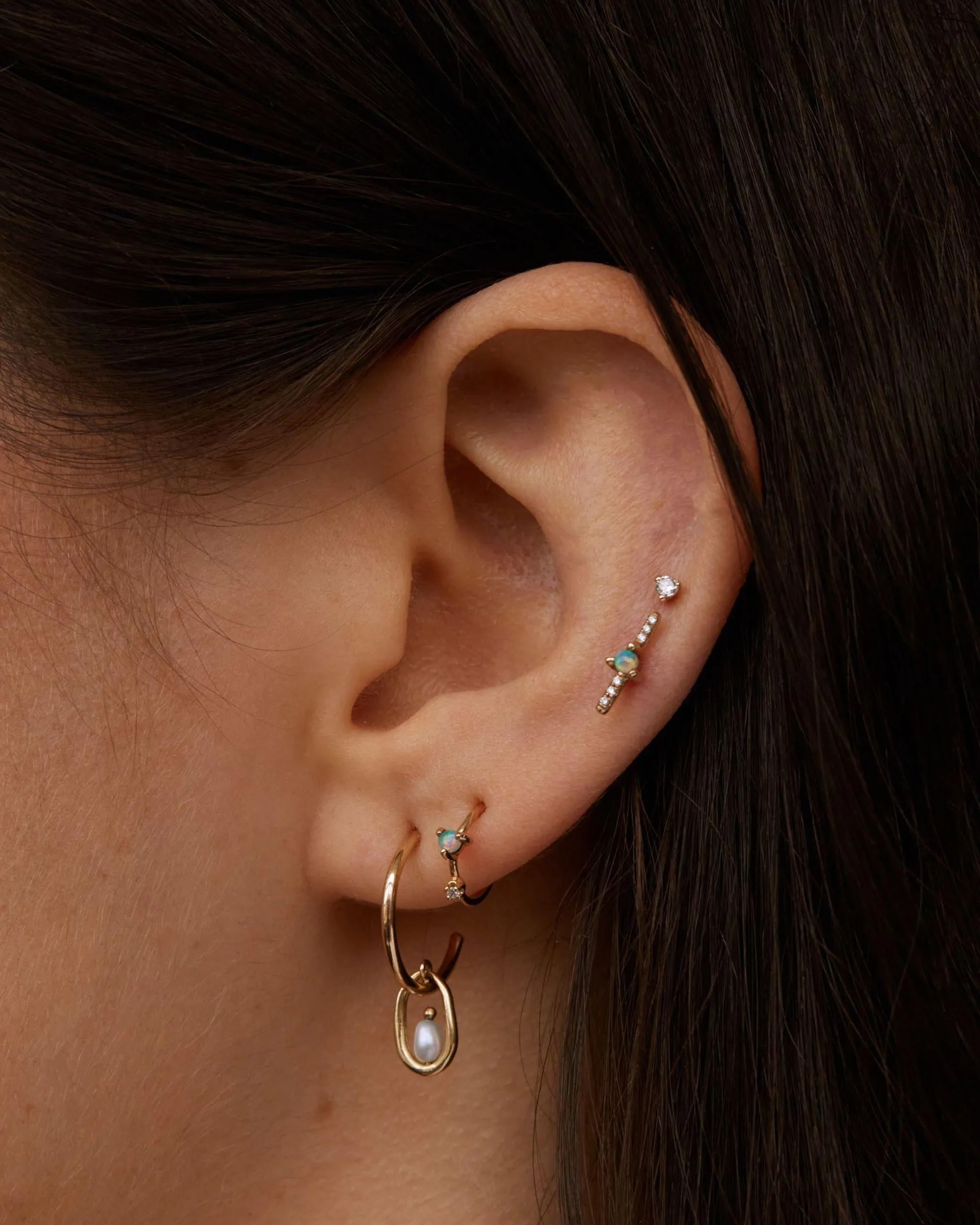 Pearl Droplet Hoop Earring sold by WWAKE product image thumbnail 2