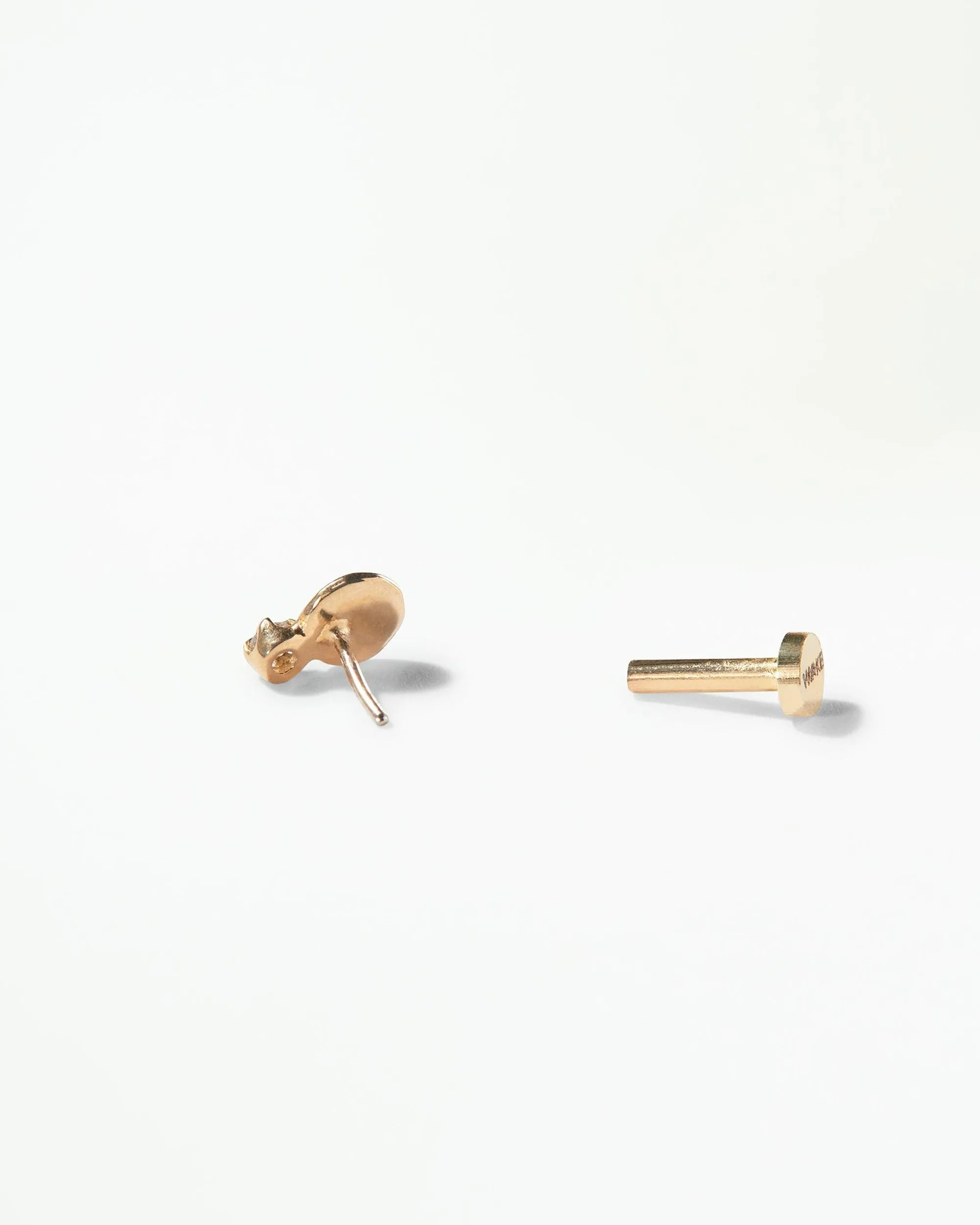 Small Diamond Disc Stud Flat Back Earring sold by WWAKE product image thumbnail 3