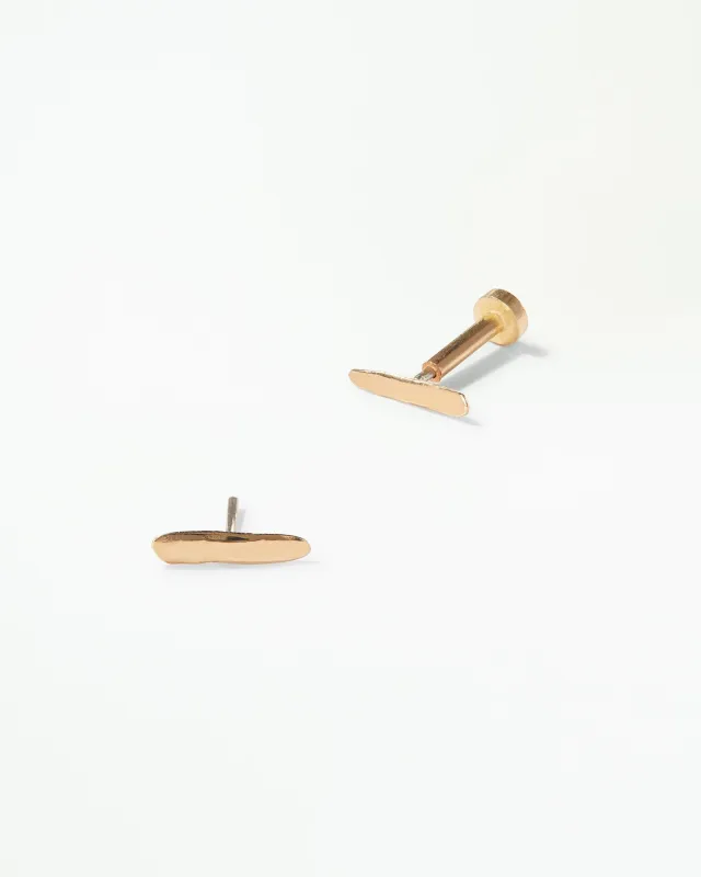 Gold Dash Wisp Flat Back Earring made by WWAKE