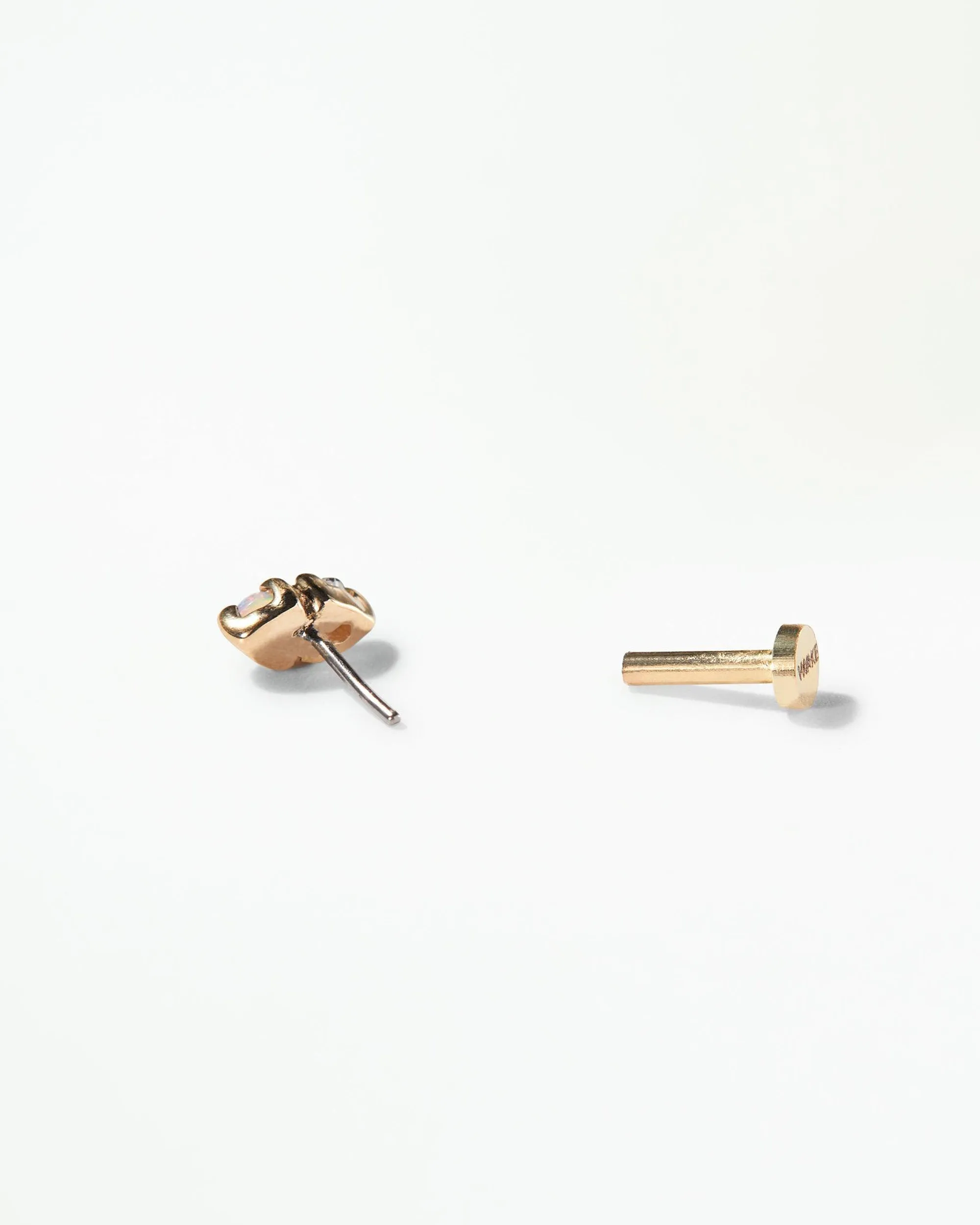 Opal and Diamond Two-Step Flat Back Earring sold by WWAKE product image thumbnail 3