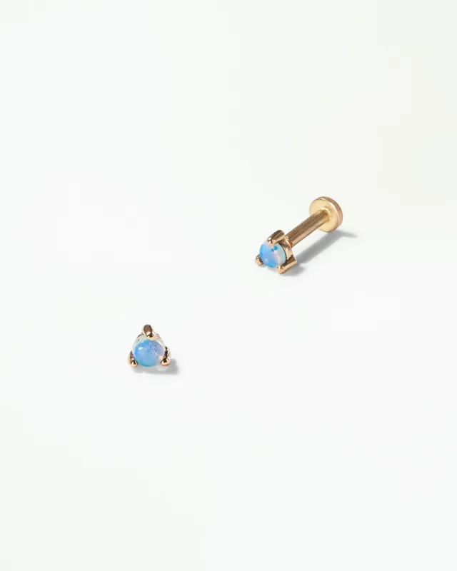 Small Opal Stud Flat Back Earring made by WWAKE