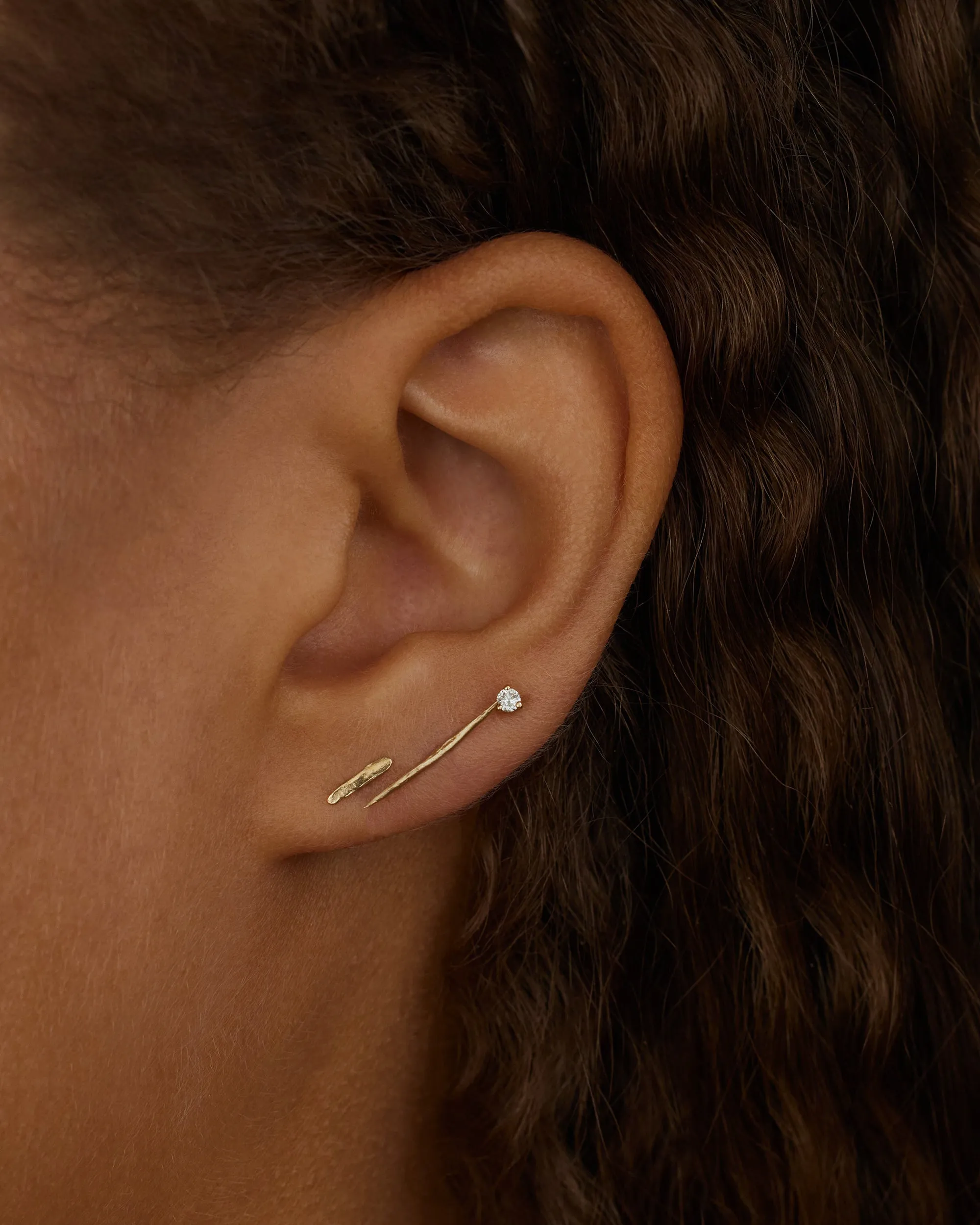 Gold Stick Wisp Earring sold by WWAKE product image thumbnail 2