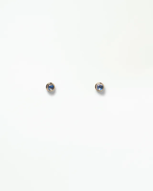 Moonstone Globe Stud Earring made by WWAKE