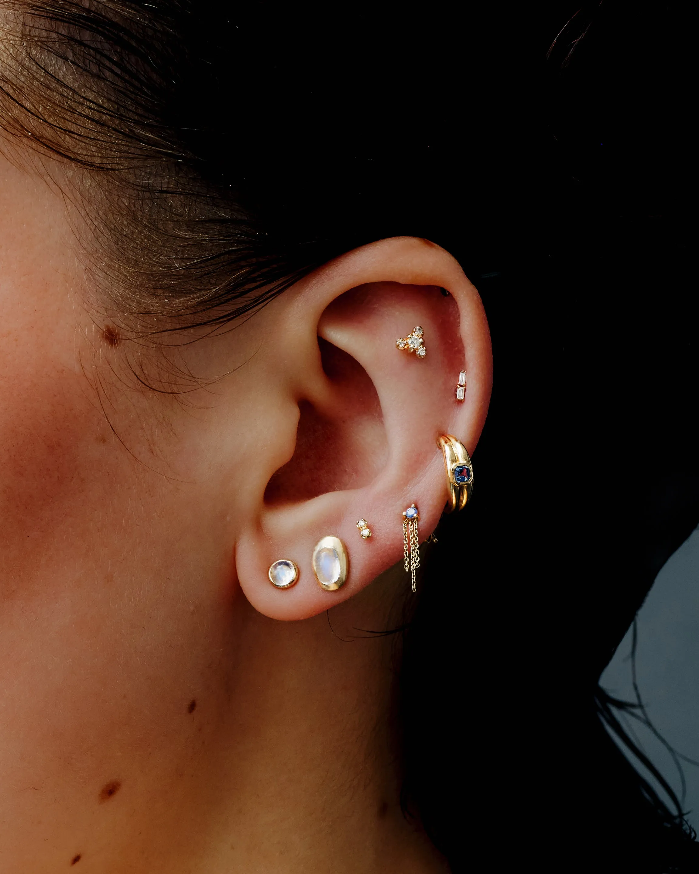 Moonstone Globe Stud Earring sold by WWAKE product image thumbnail 2