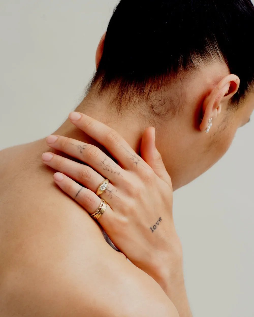 Oval Cut Diamond Beaded Signet Ring No. 3 sold by WWAKE product image thumbnail 4