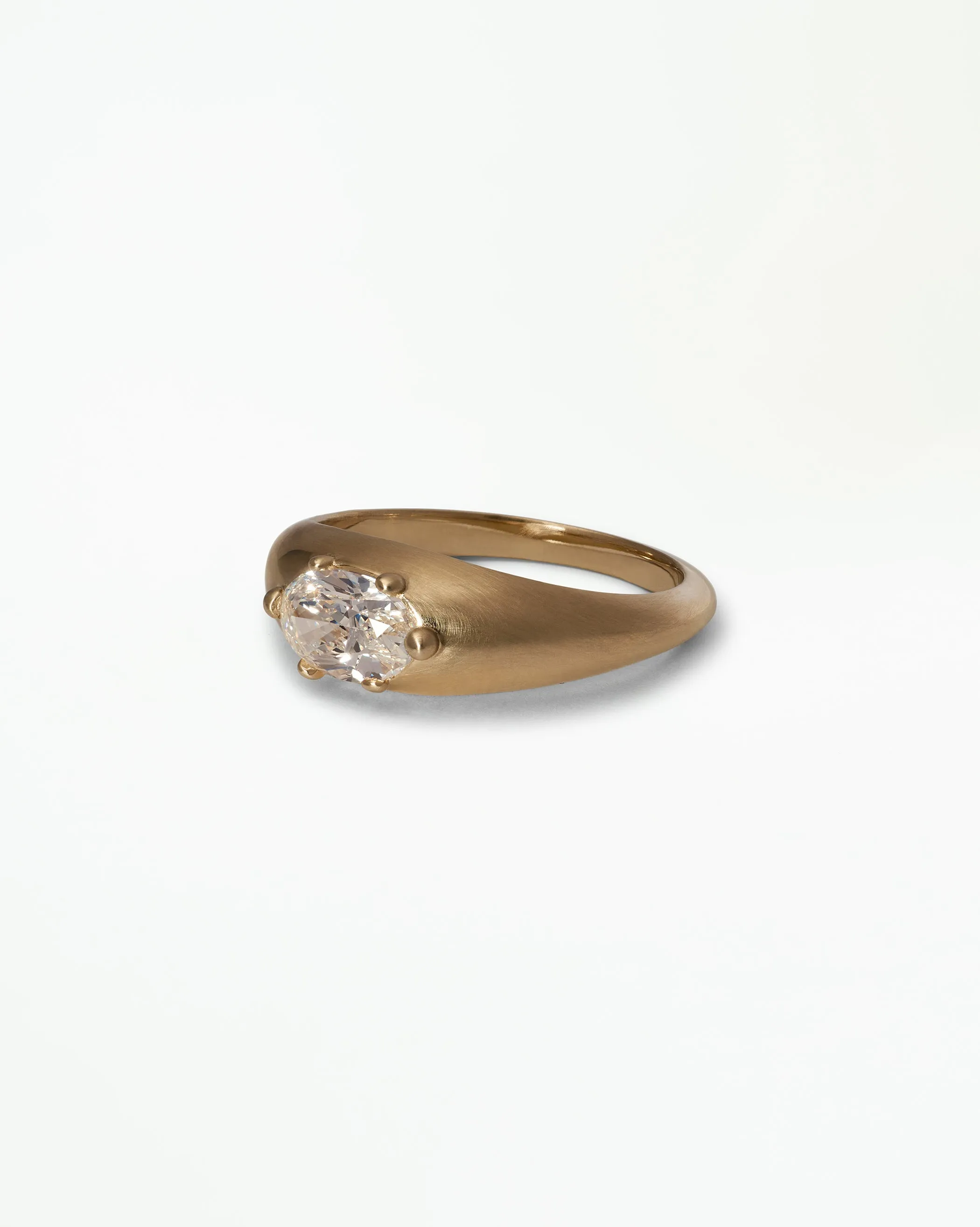 Oval Cut Diamond Beaded Signet Ring No. 3 sold by WWAKE product image thumbnail 3