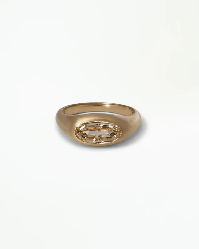 Oval Cut Diamond Signet Ring No. 7 made by WWAKE