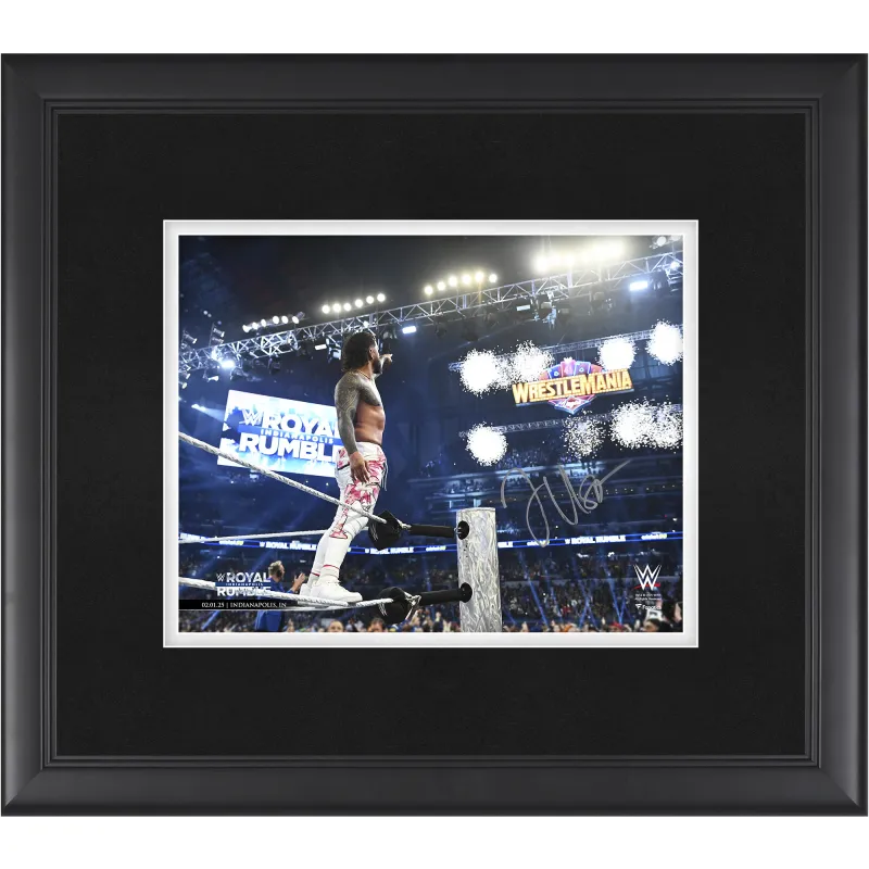 Jey Uso WWE Autographed Framed 8" x 10" 2025 Royal Rumble Point Photograph sold by WWE