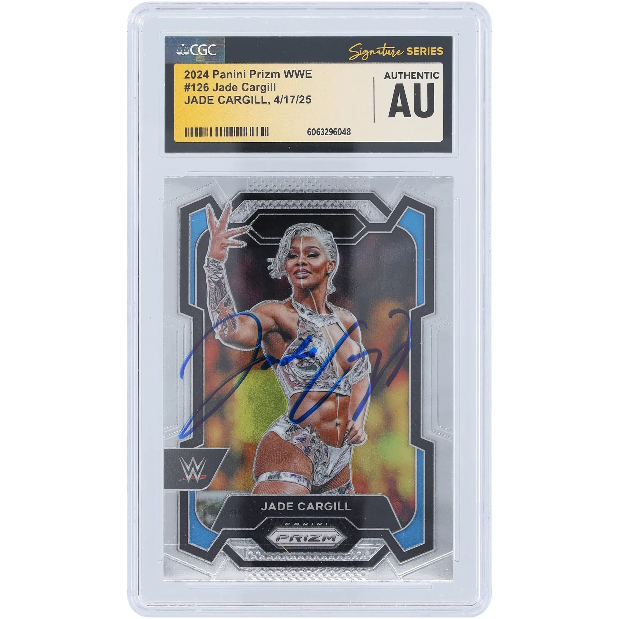 Jade Cargill WWE Autographed 2024 Panini Prizm #126 CGC Fanatics Witnessed Authenticated Card sold by WWE