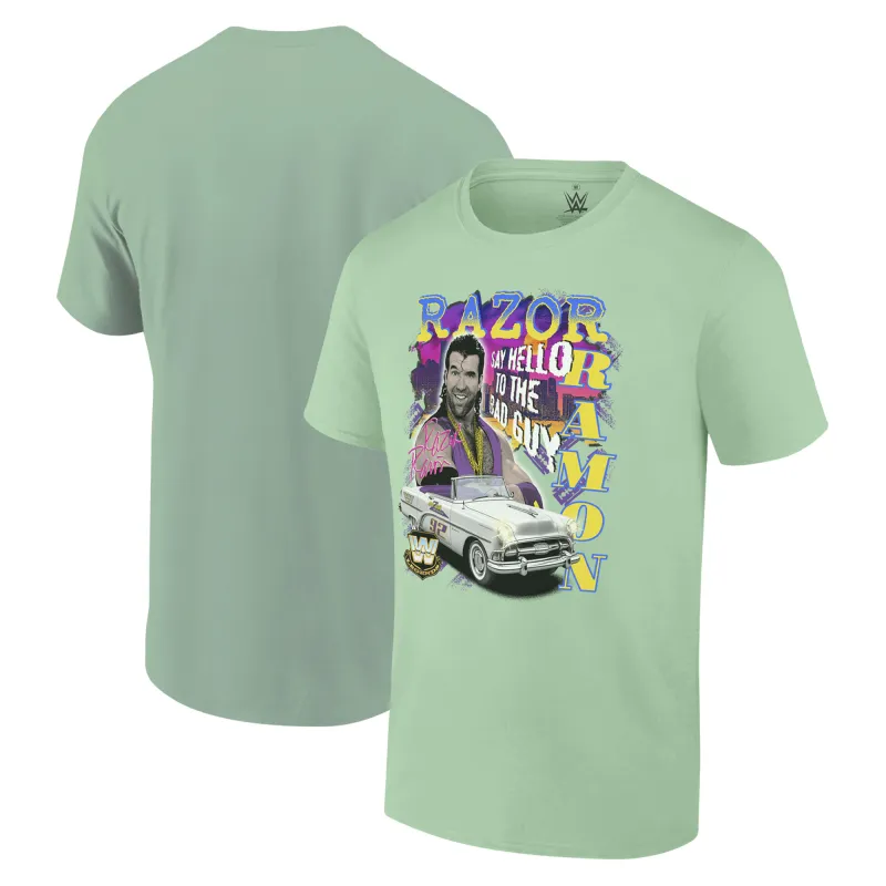 Men's Ripple Junction Mint Razor Ramon Say Hello to the Bad Guy Graphic T-Shirt made by Ripple Junction