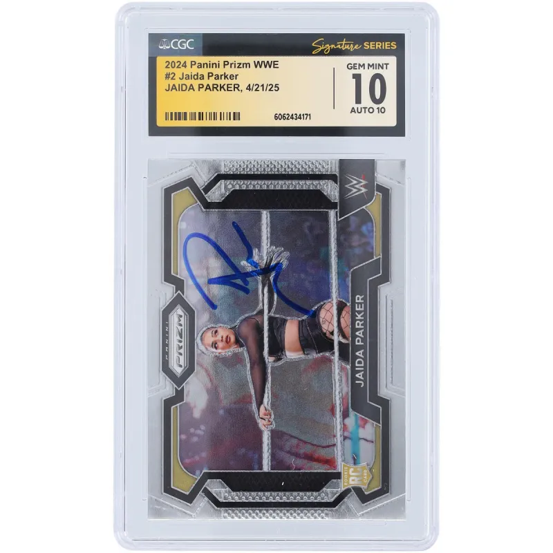 Jaida Parker WWE Autographed 2024 Panini Prizm #2 CGC Fanatics Witnessed Authenticated 10/10 Card sold by WWE