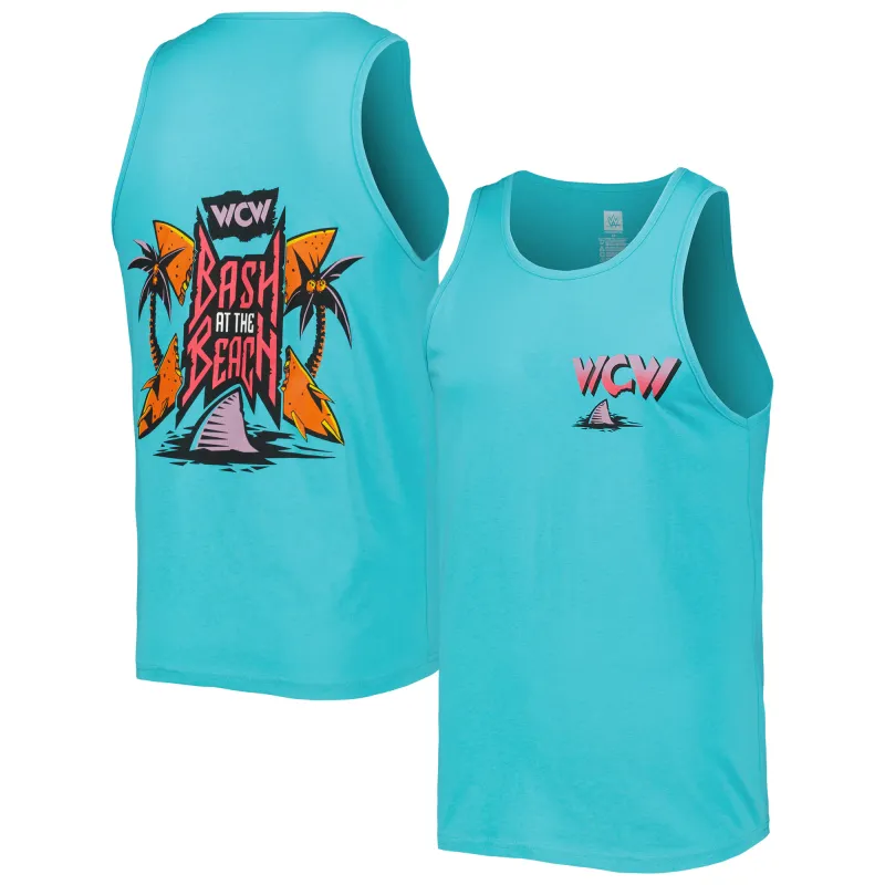 Men's Aqua WCW Bash At The Beach Tank Top sold by WWE