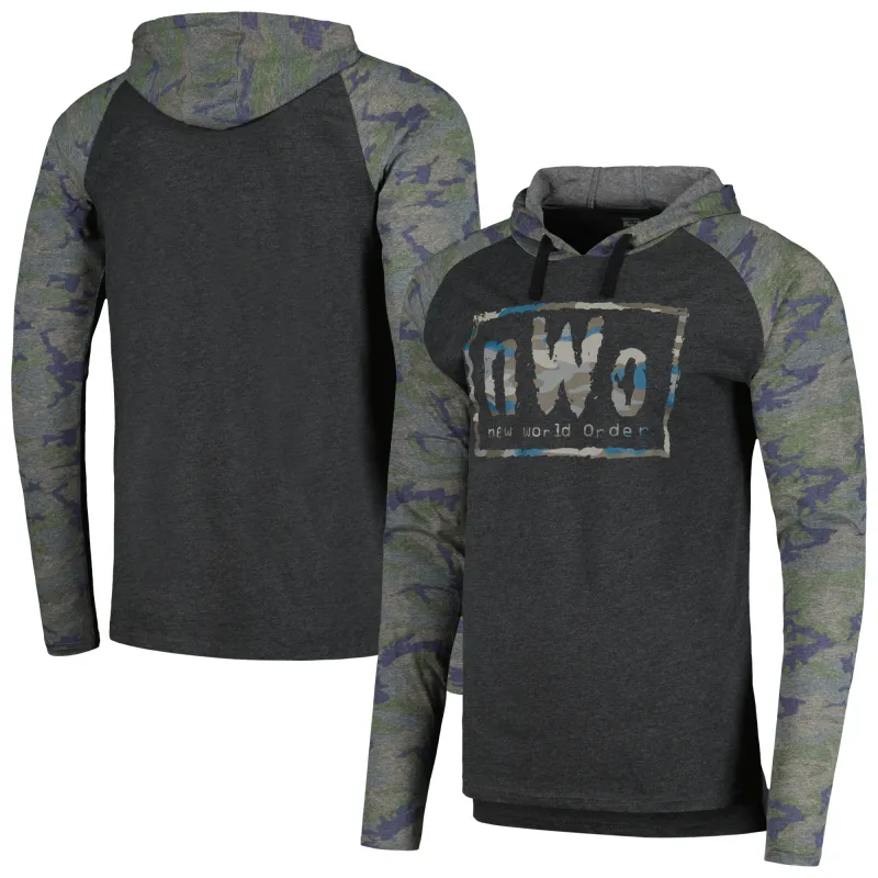 Men's Charcoal nWo Raglan Pullover Hoodie sold by WWE