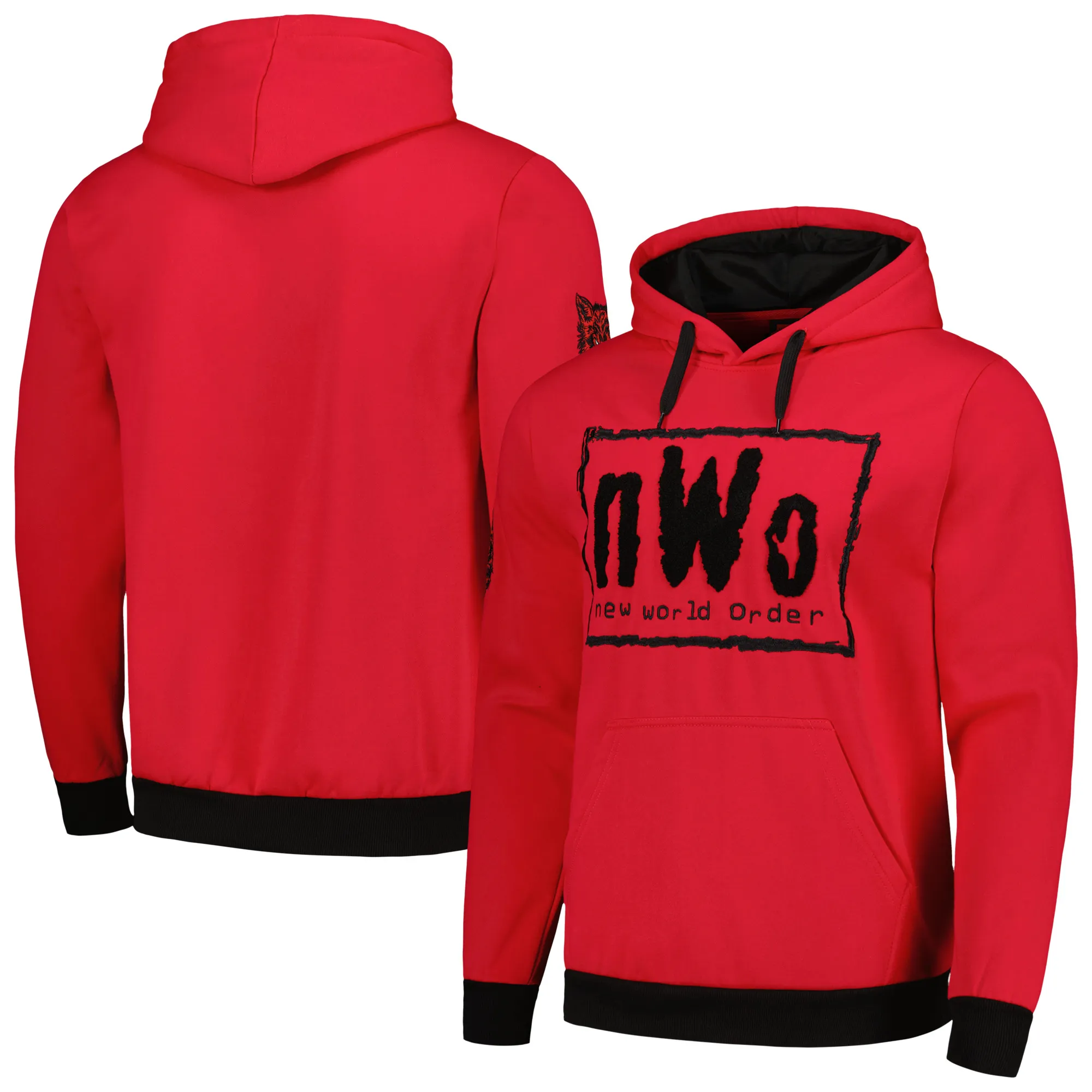 Men's Red/Black nWo Chenille Pullover Hoodie sold by WWE