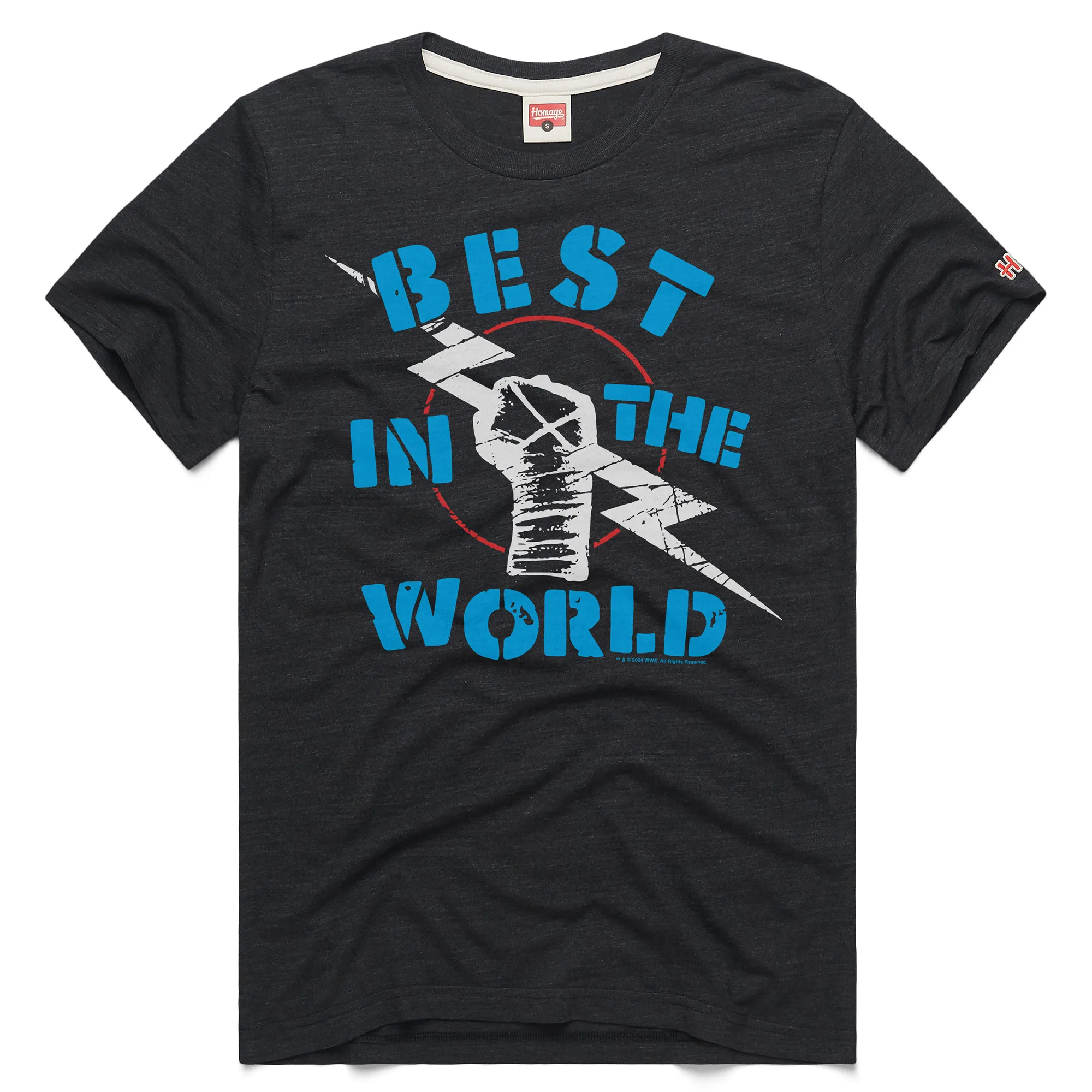 Men's Homage Charcoal CM Punk Best In The World Tri-Blend T-Shirt sold by WWE
