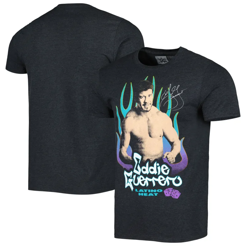 Men's Heather Black Eddie Guerrero Legends Graphic T-Shirt made by WWE