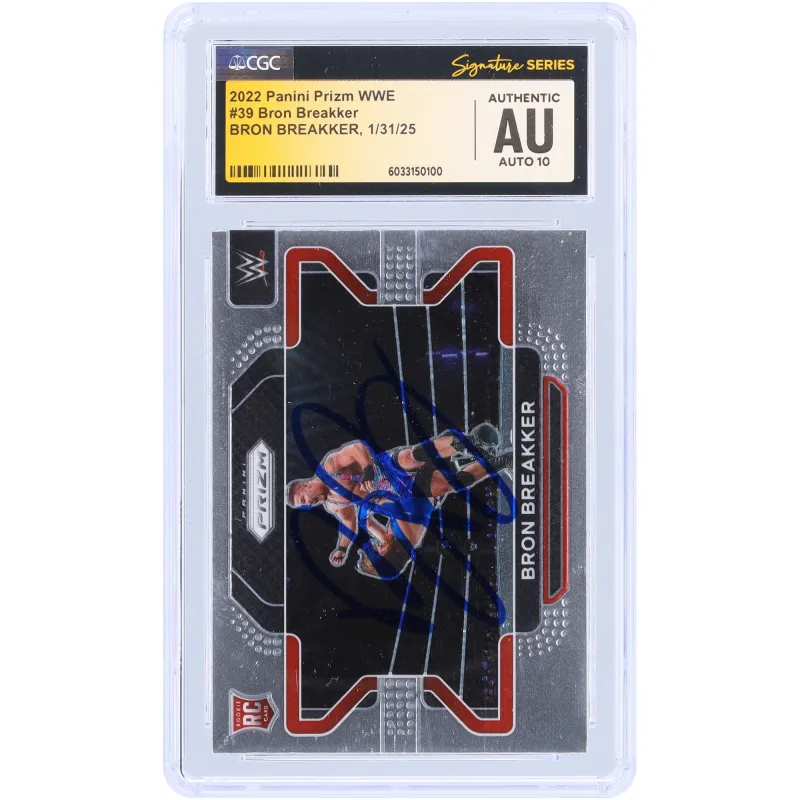 Bron Breakker WWE Autographed 2022 Panini Prizm #39 CGC Fanatics Witnessed Authenticated Auto 10 Rookie Card sold by WWE