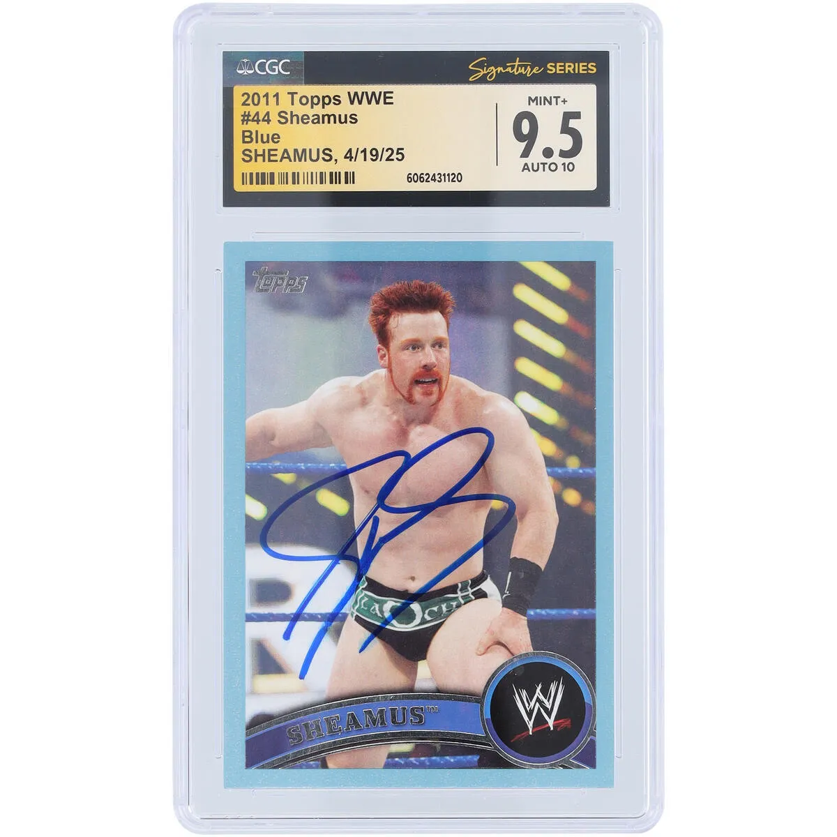 Sheamus WWE Autographed 2011 Topps Blue #44 #/2011 CGC Fanatics Witnessed Authenticated 9.5/10 Card sold by WWE
