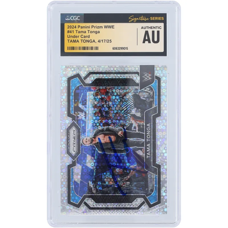 Tama Tonga WWE Autographed 2024 Panini Prizm Under Card Prizm #41 CGC Authenticated Card sold by WWE