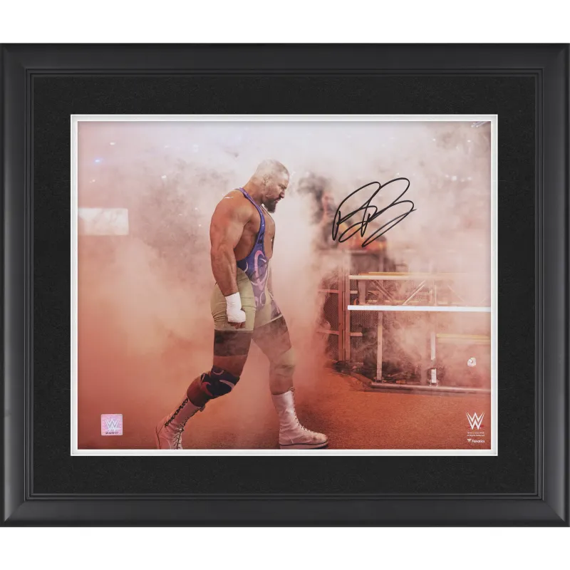 Bron Breakker WWE Autographed Framed 16" x 20" Walking Through The Smoke Entrance Photograph sold by WWE